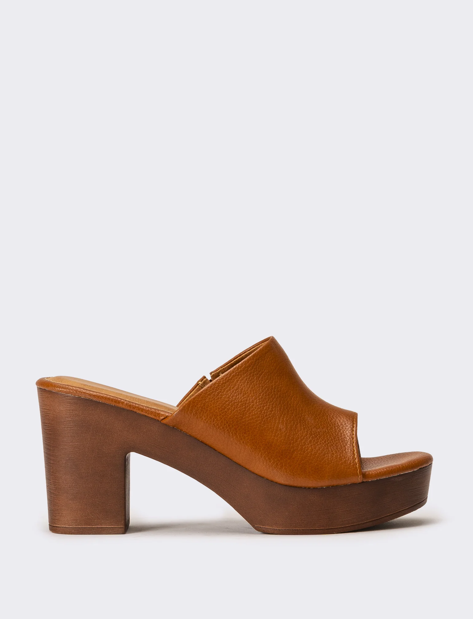Sabot  tacco alto da donna - Cuoio