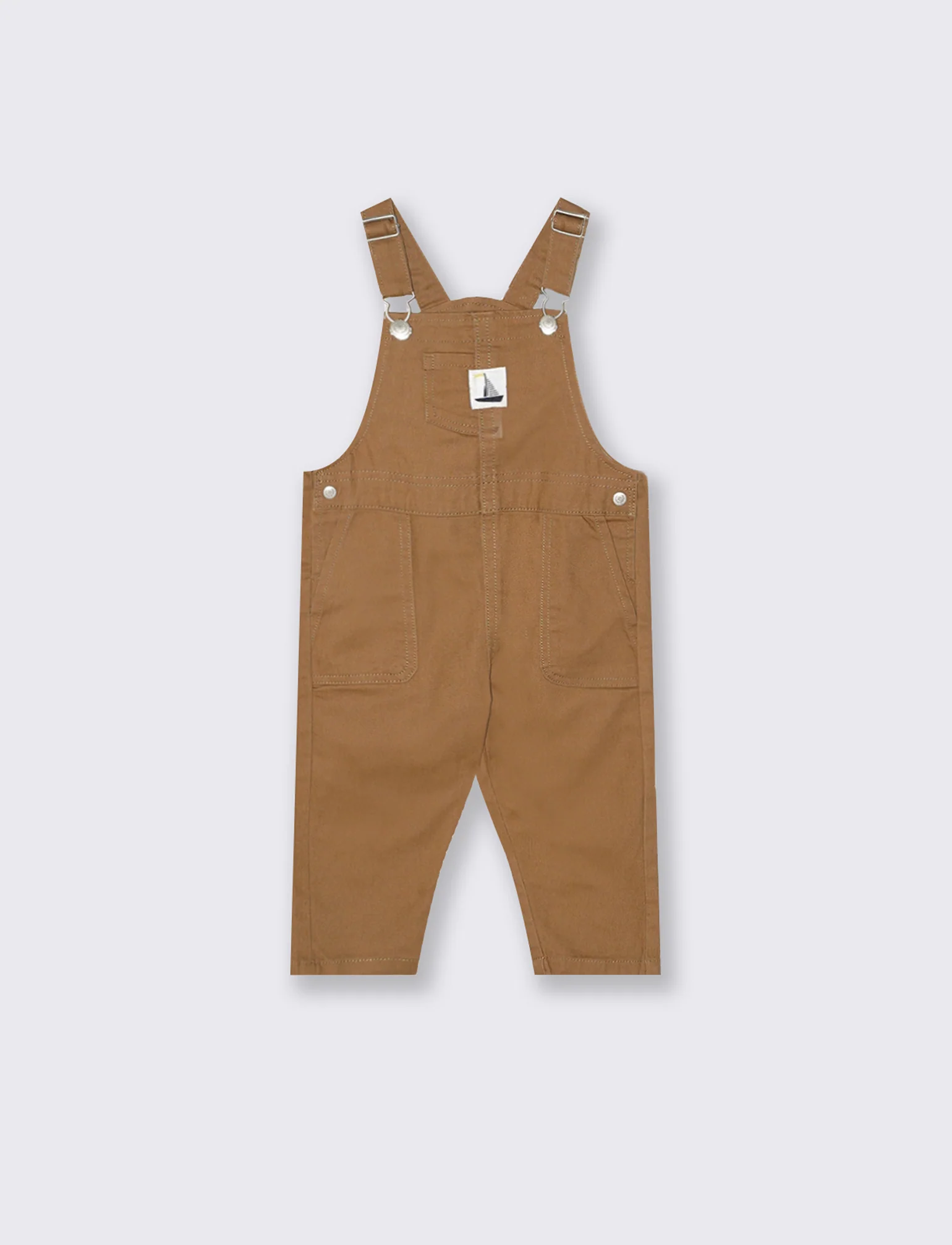 Salopette beige con etichetta trendy - Beige - Image 2