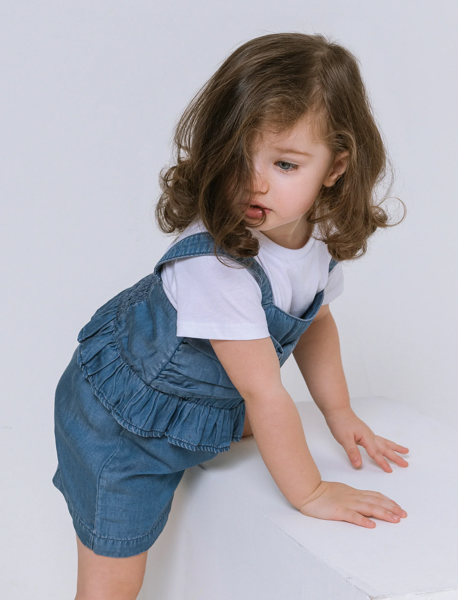Salopette in chambray da neonata - Denim - Image 2