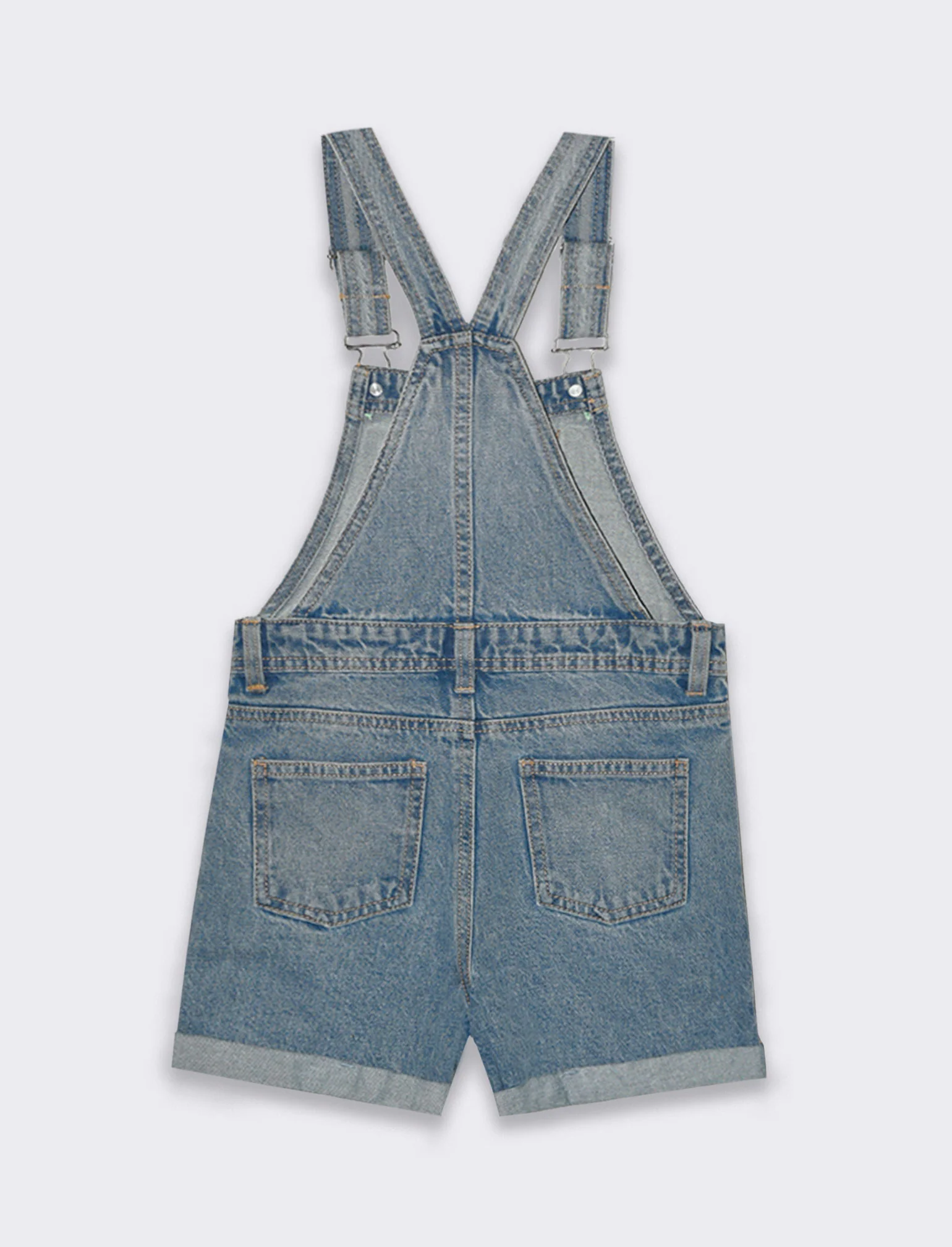 Salopette in denim con ricami da bambina - Denim - Image 2