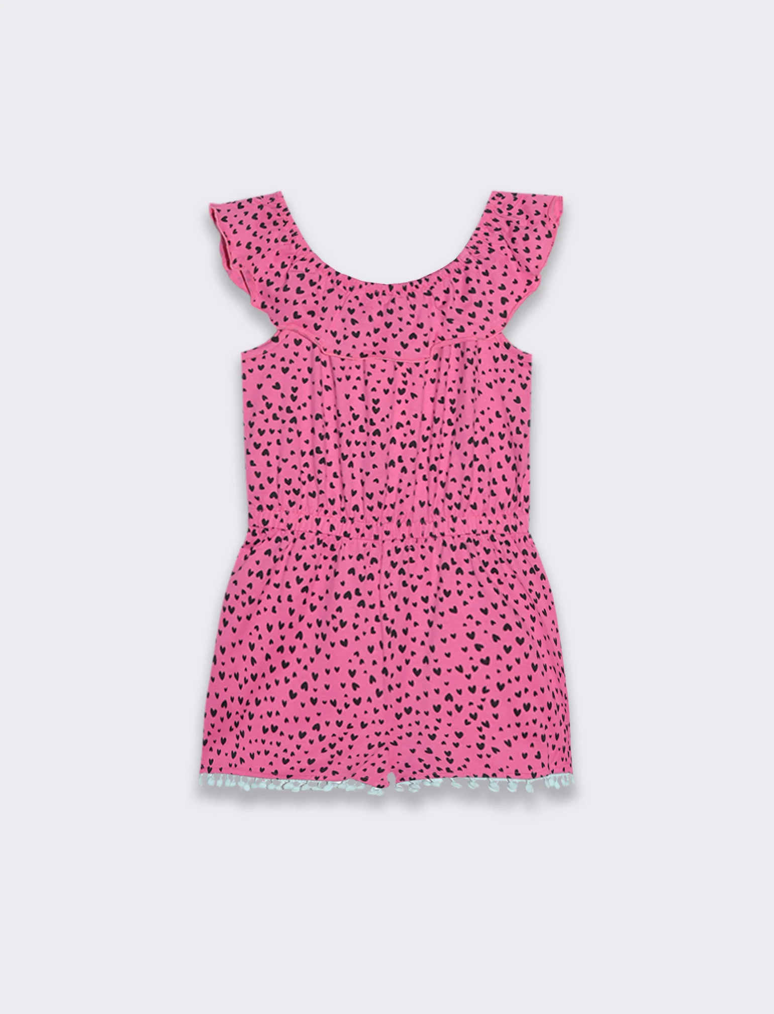 Salopette in jersey stampato da bambina - Rosa - Image 4