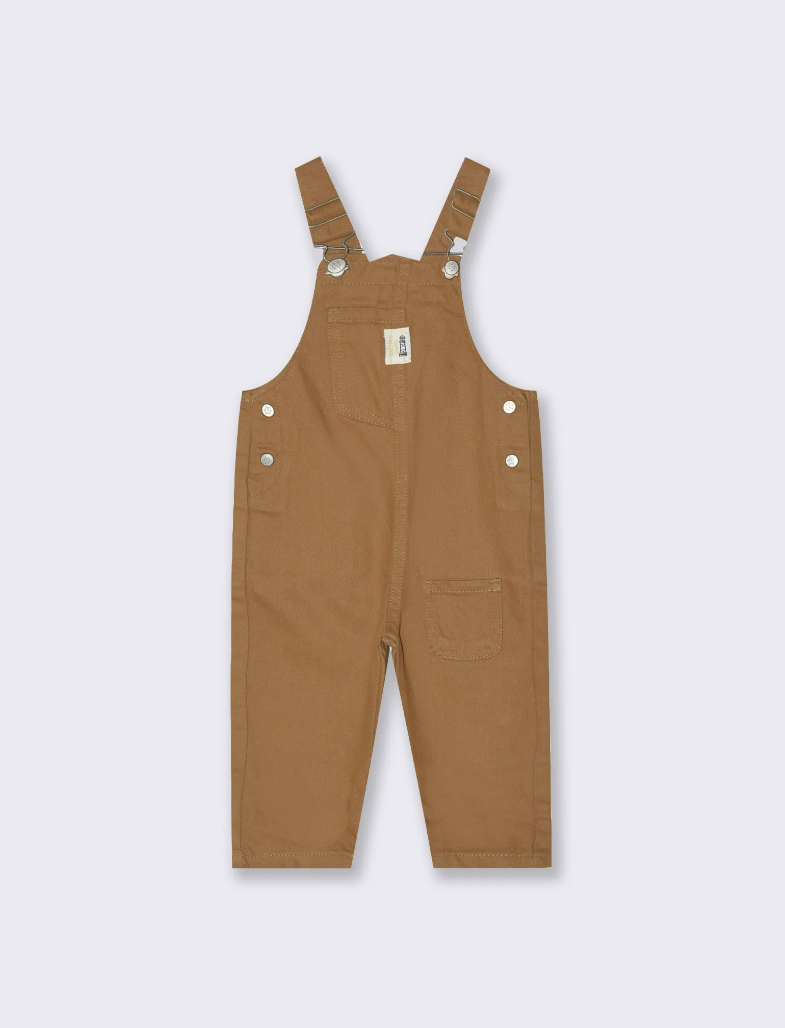 Salopette in twill da neonato - Beige - Image 3