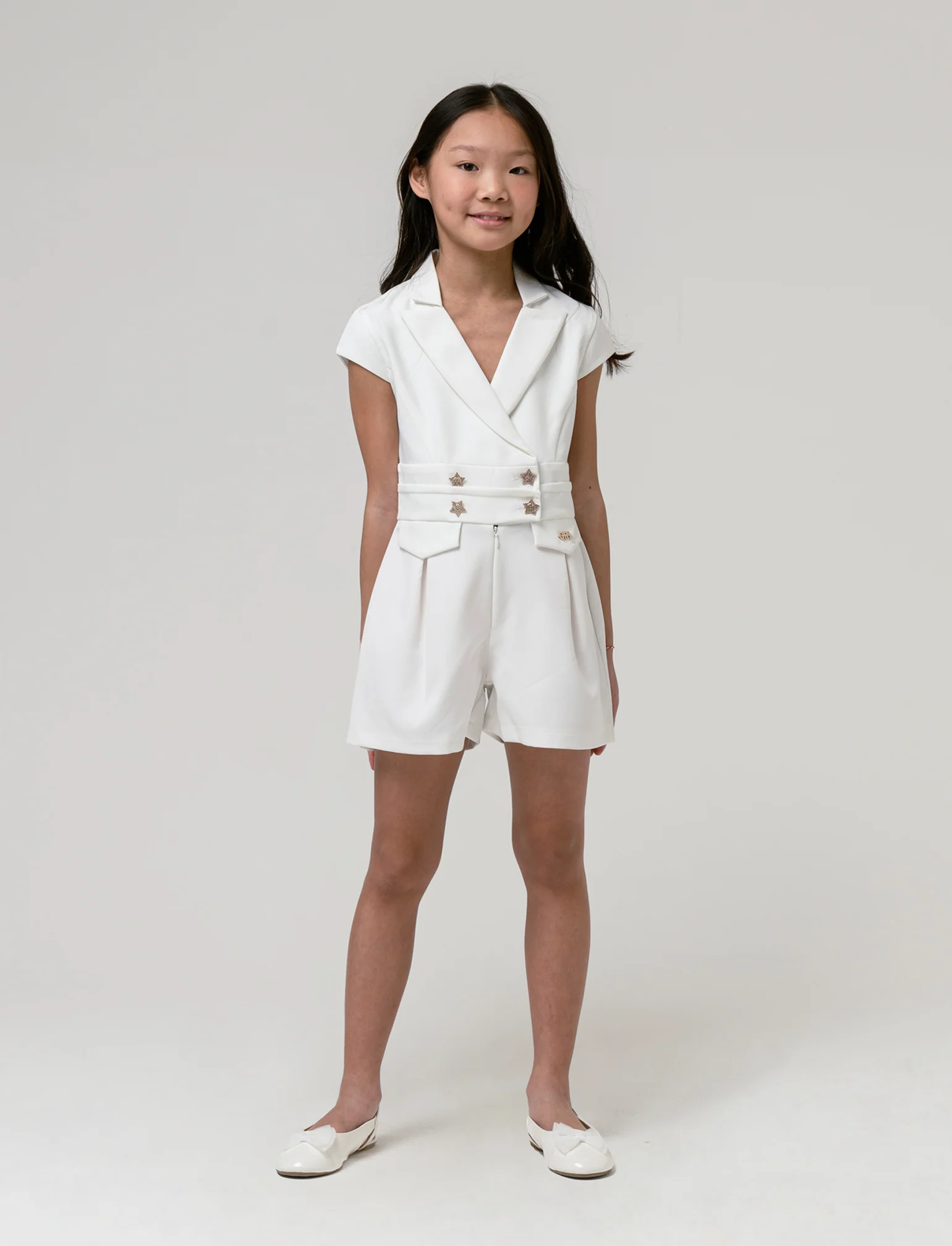 Salopette tuta elegante da bambina - Bianco latte - Image 3