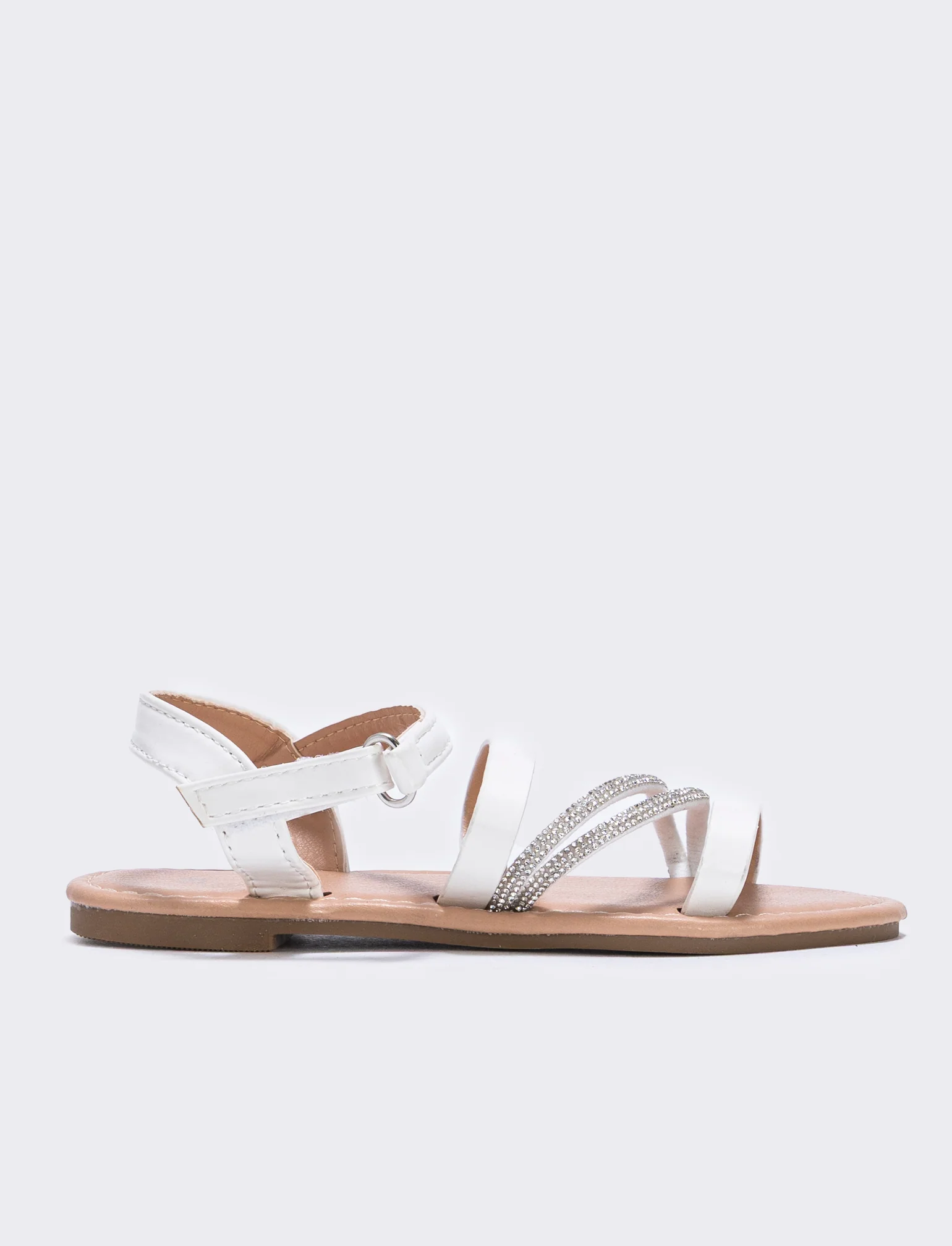 Sandalo bianco con strass per bambina - Bianco