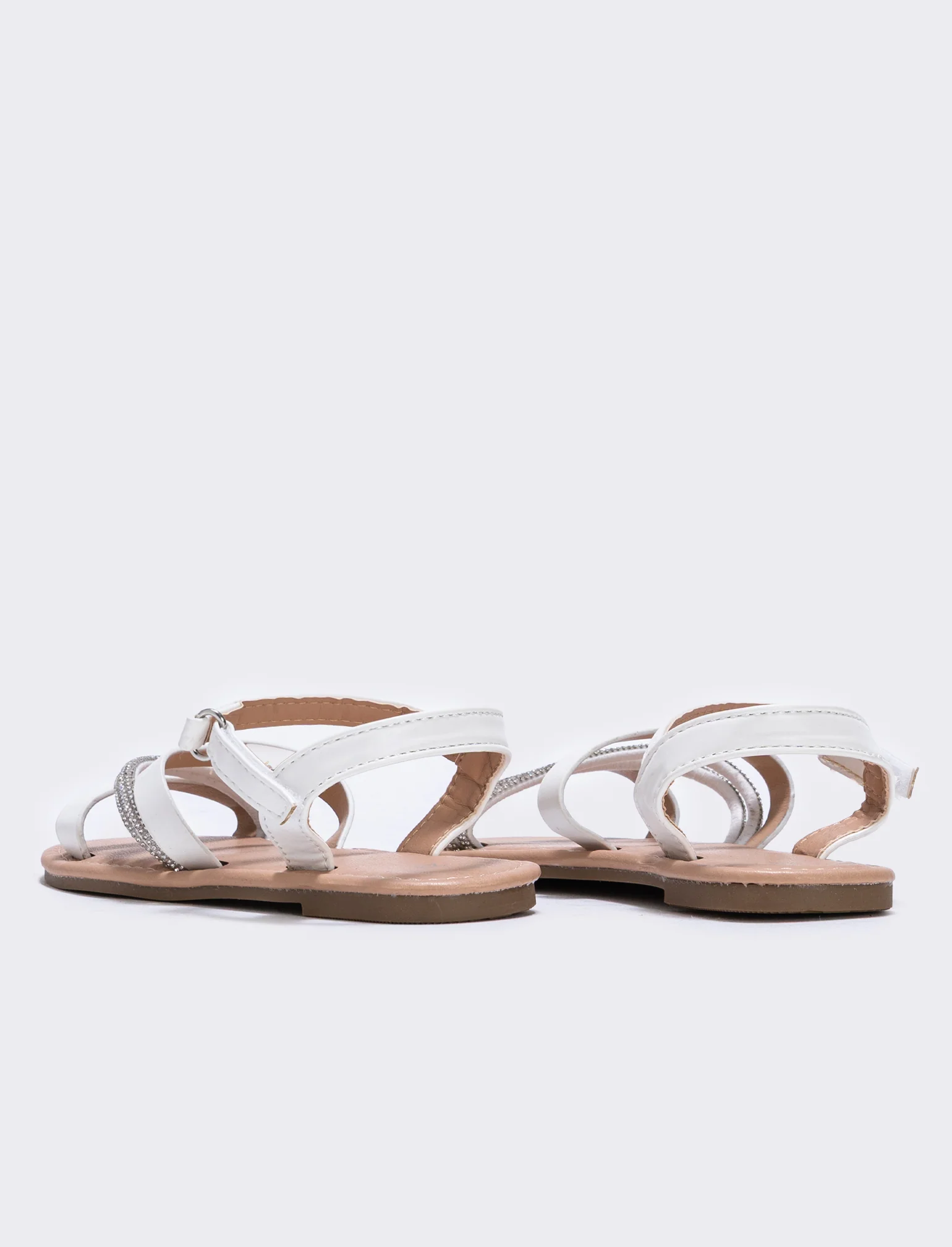 Sandalo bianco con strass per bambina - Bianco - Image 2