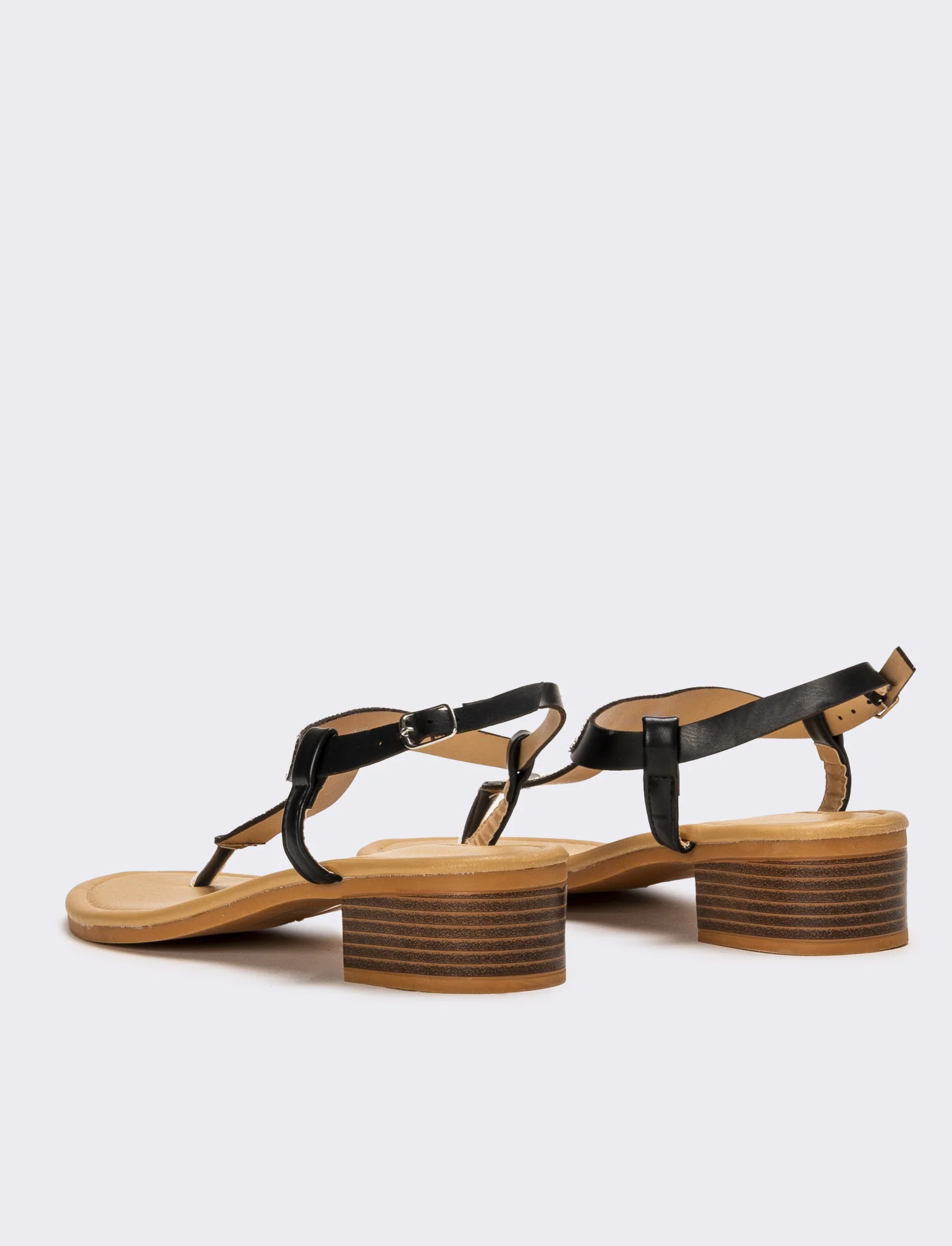 Sandalo capri con strass - Nero - Image 2