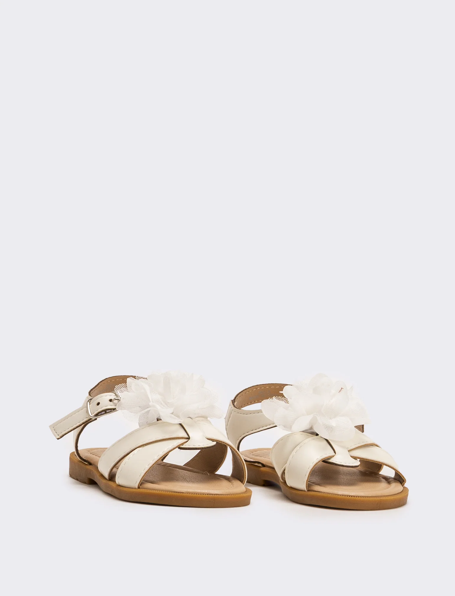 Sandalo da bambina con fiore - Bianco - Image 2