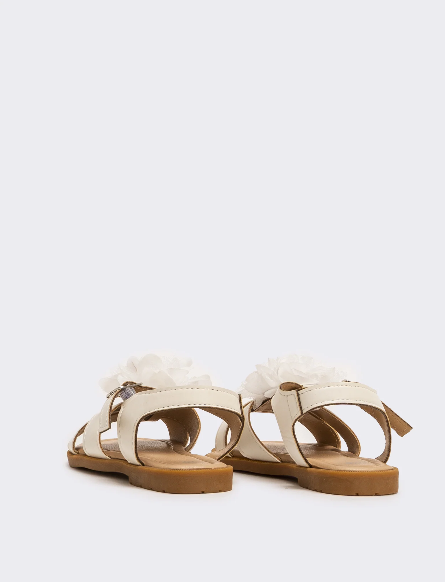 Sandalo da bambina con fiore - Bianco - Image 3