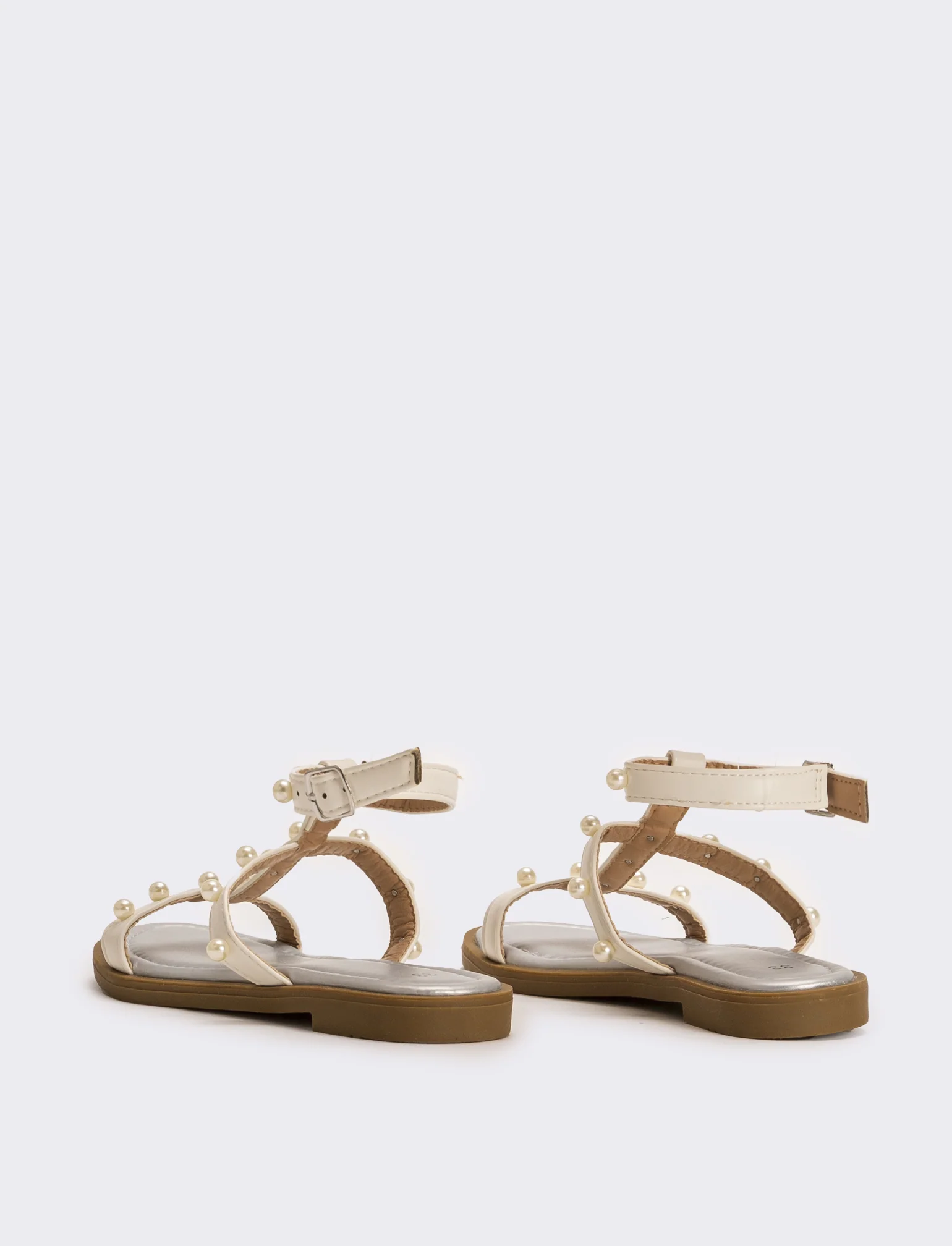 Sandalo da bambina con perle - Bianco - Image 3