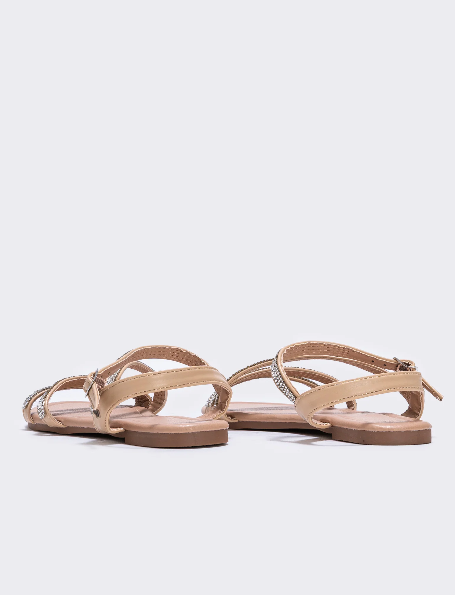 Sandalo da bambina con strass colorati - Beige - Image 2
