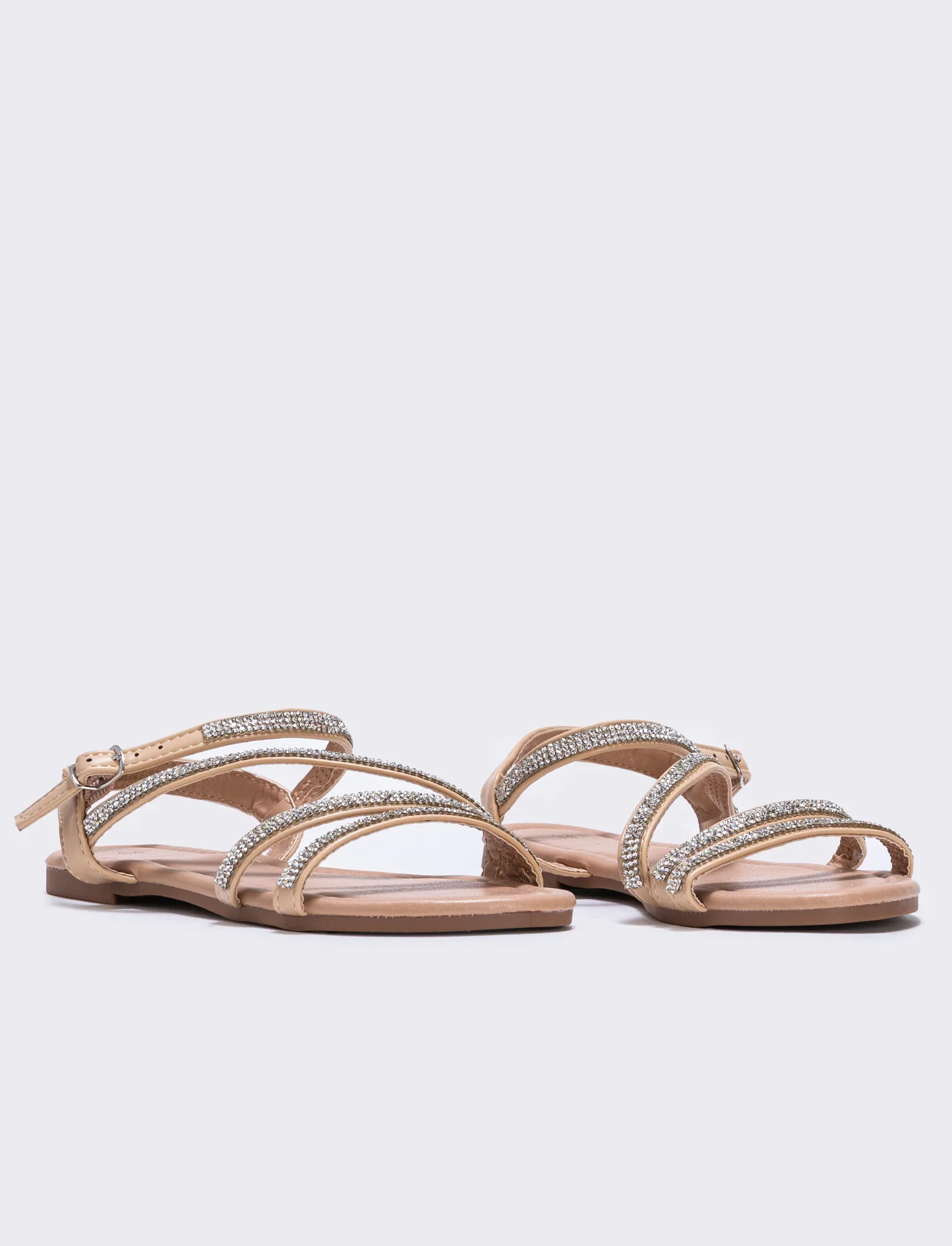 Sandalo da bambina con strass colorati - Beige - Image 3