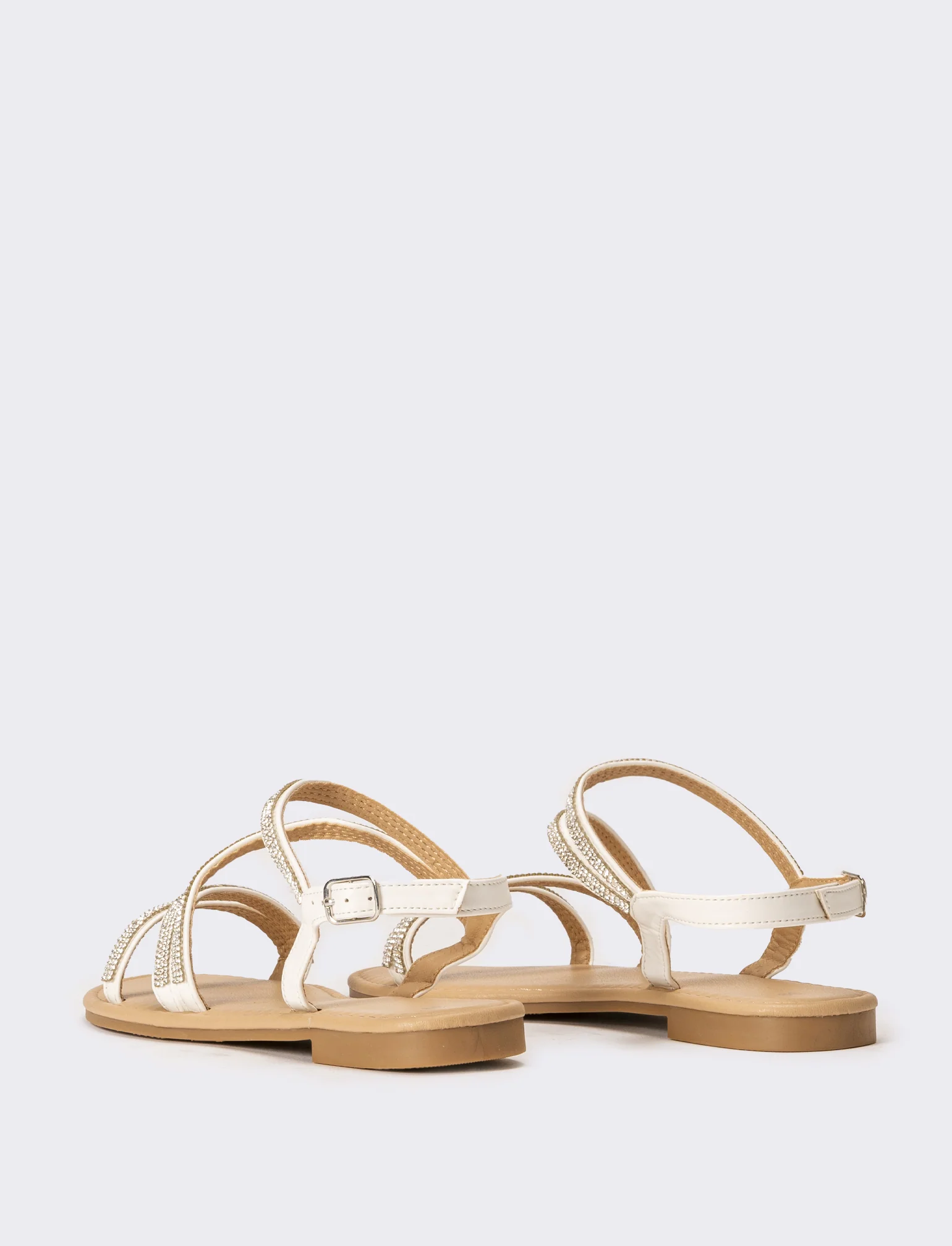 Sandalo da donna con strass - Bianco - Image 3