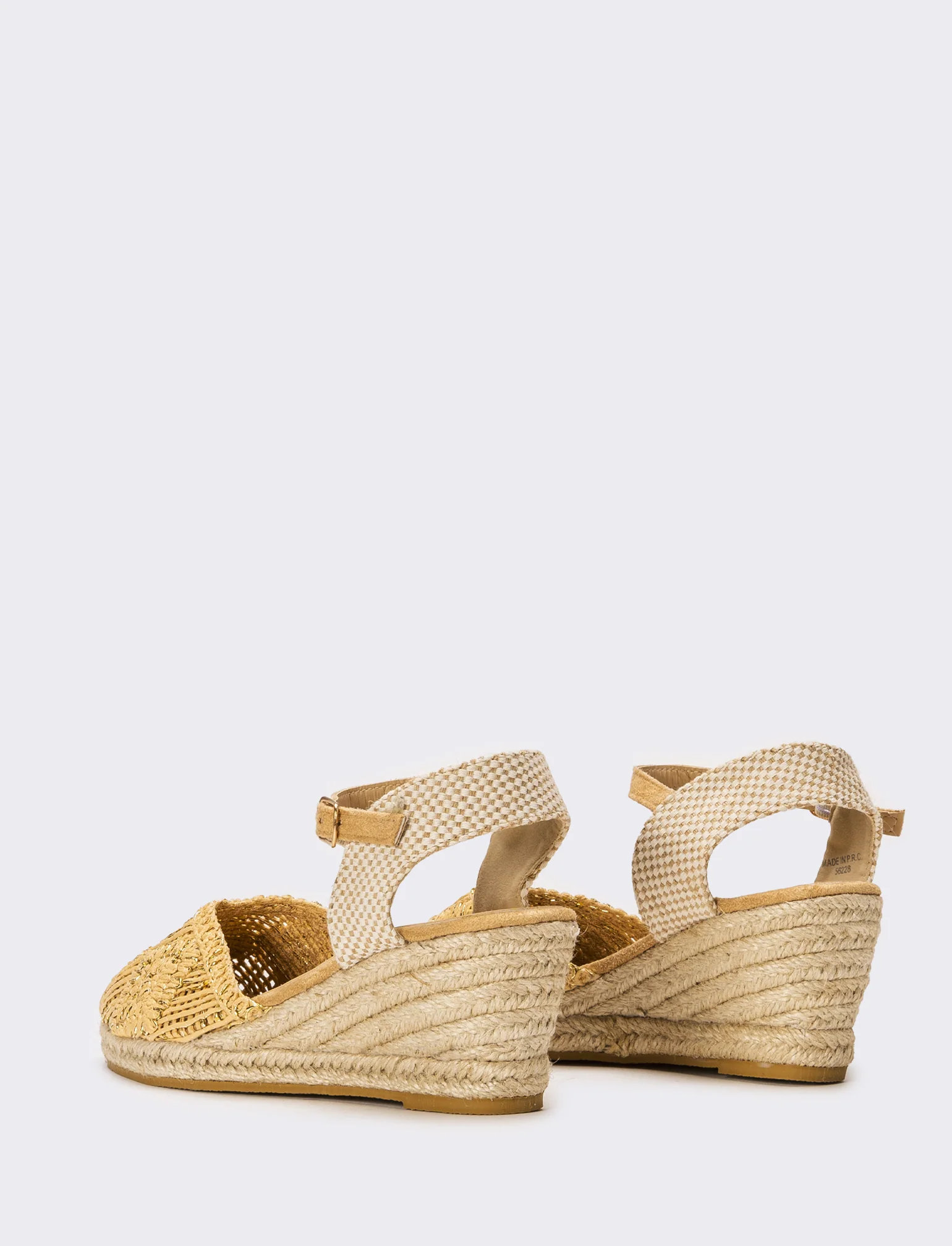 Sandalo Espadrillas in rafia da donna - Platino - Image 3