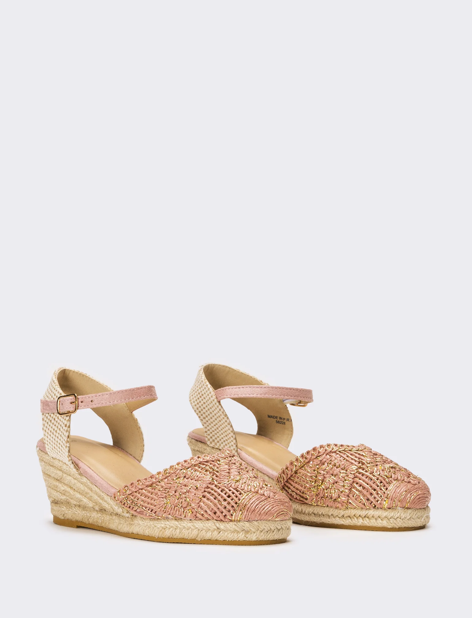 Sandalo Espadrillas in rafia da donna - Rosa - Image 2
