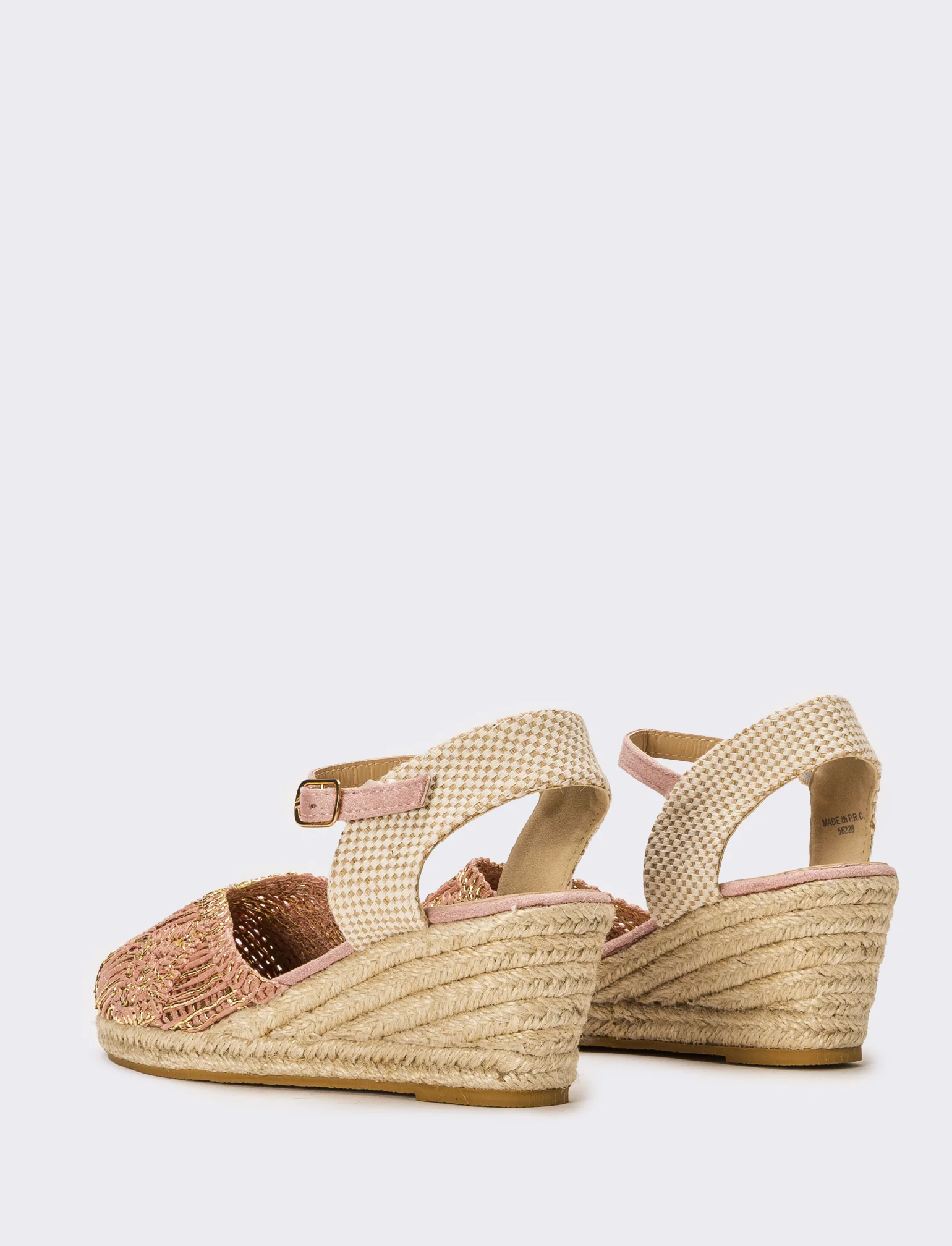 Sandalo Espadrillas in rafia da donna - Rosa - Image 3