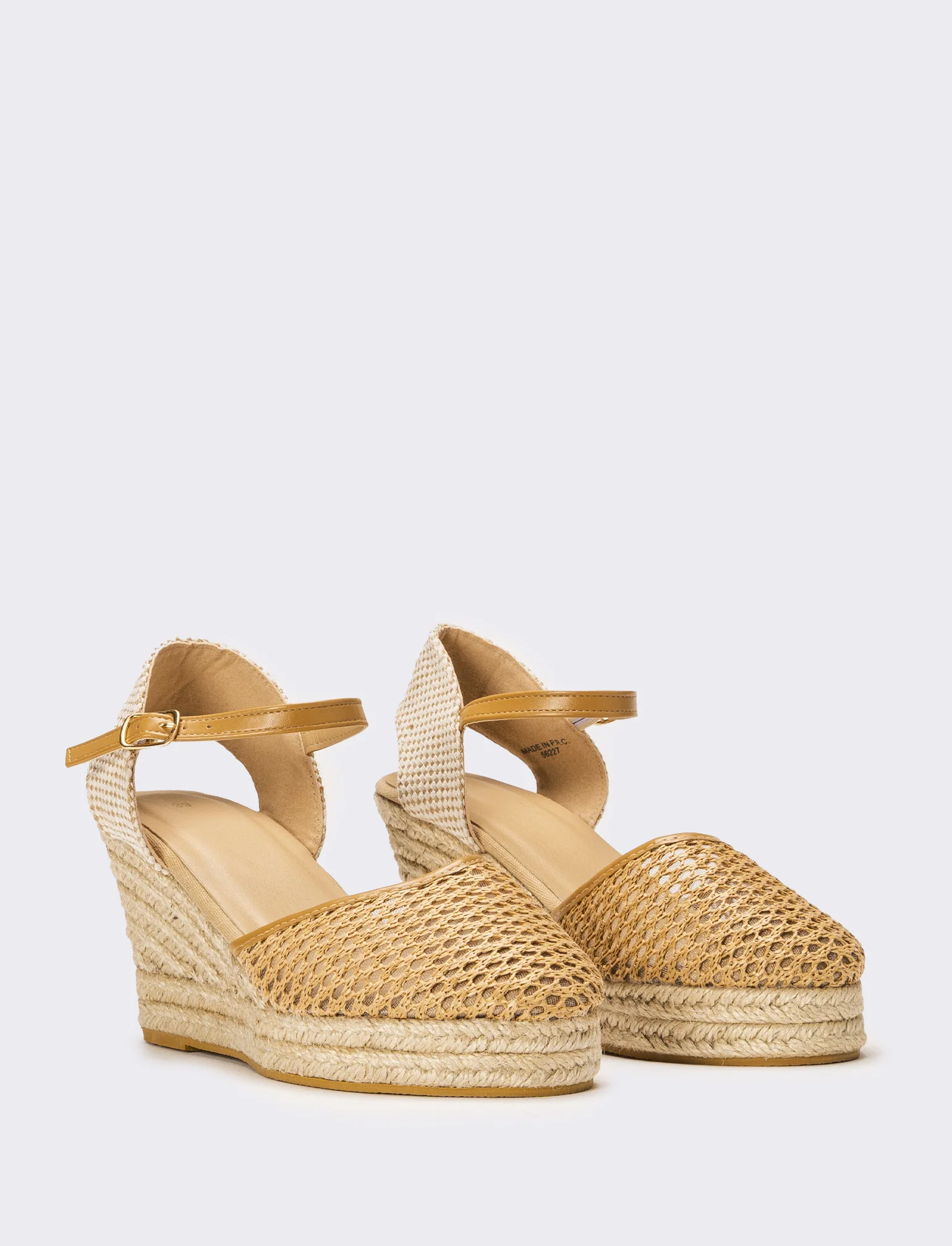 Sandalo Espadrillas in rete da donna - Cammello - Image 2