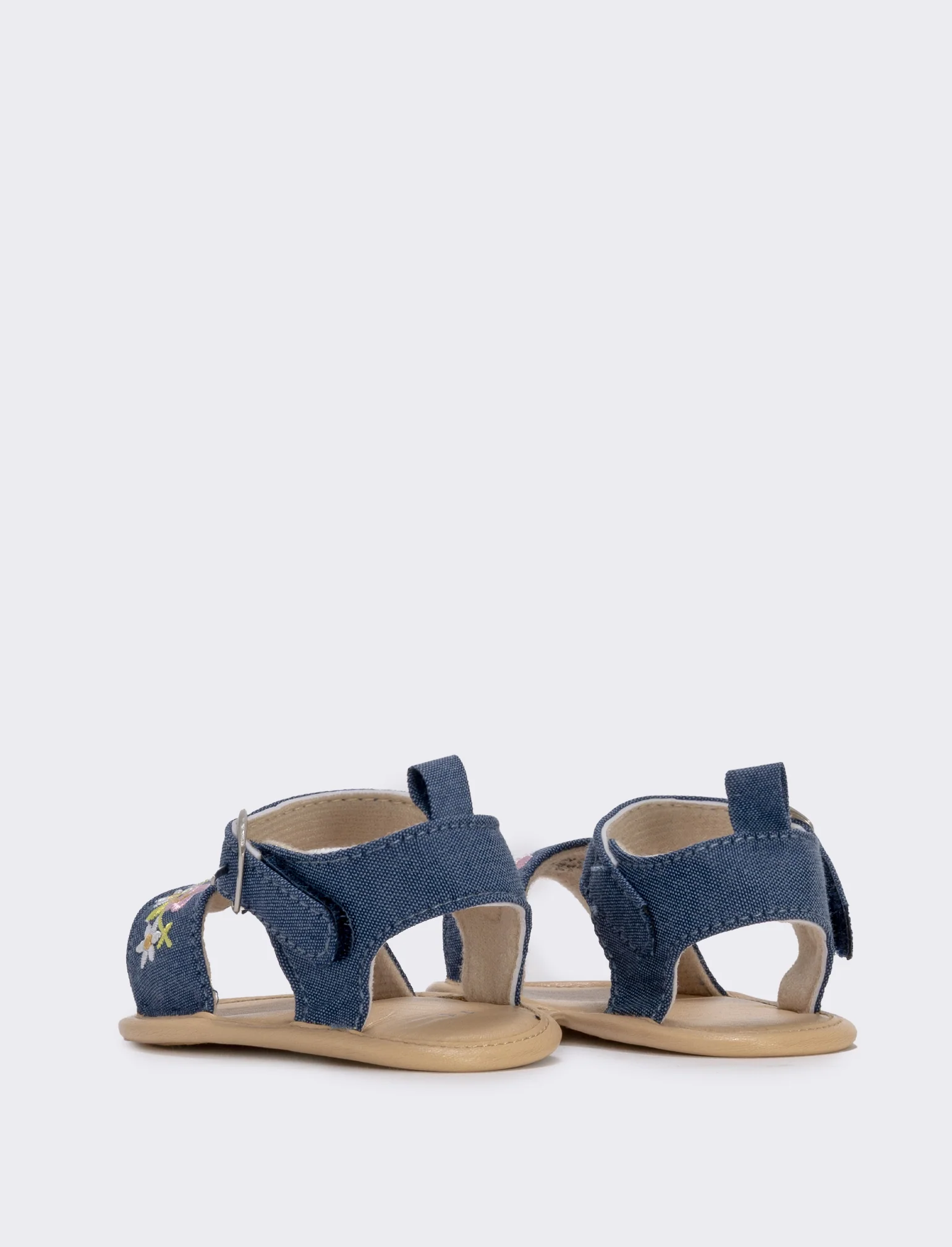 Sandalo in denim per neonata con fiori - Blu - Image 4