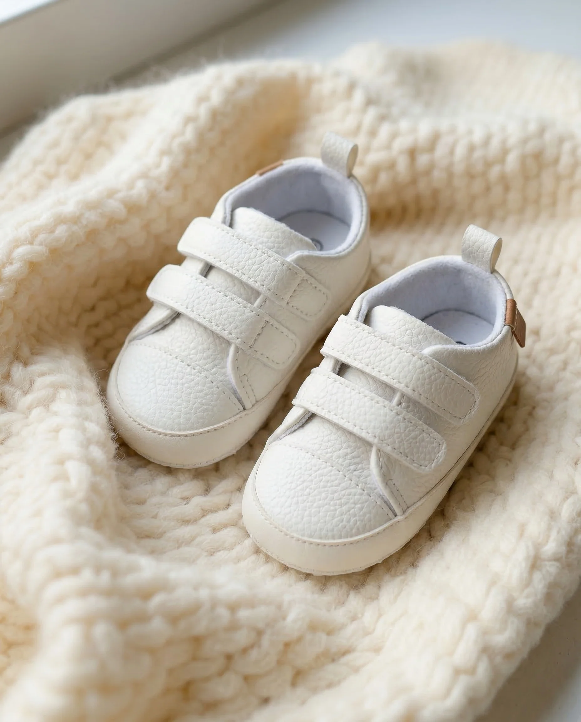 Scarpa da neonato bianca antiscivolo - Bianco - Image 3