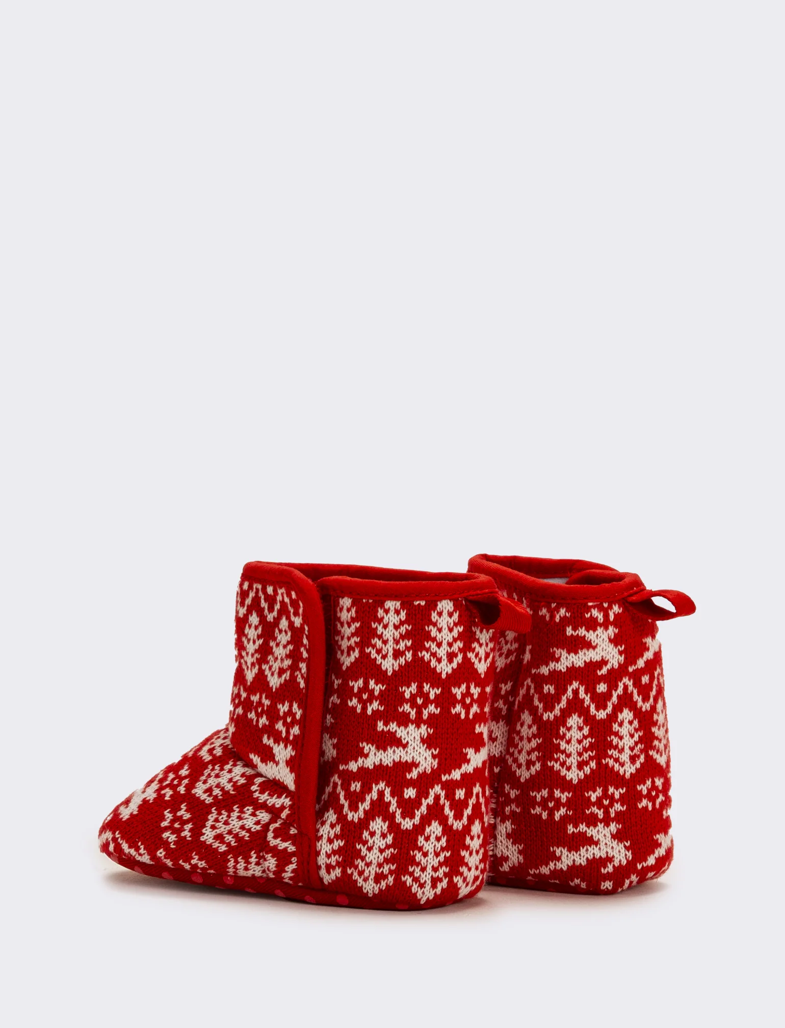 Scarpa in jacquard Natalizia da neonata - Rosso - Image 3