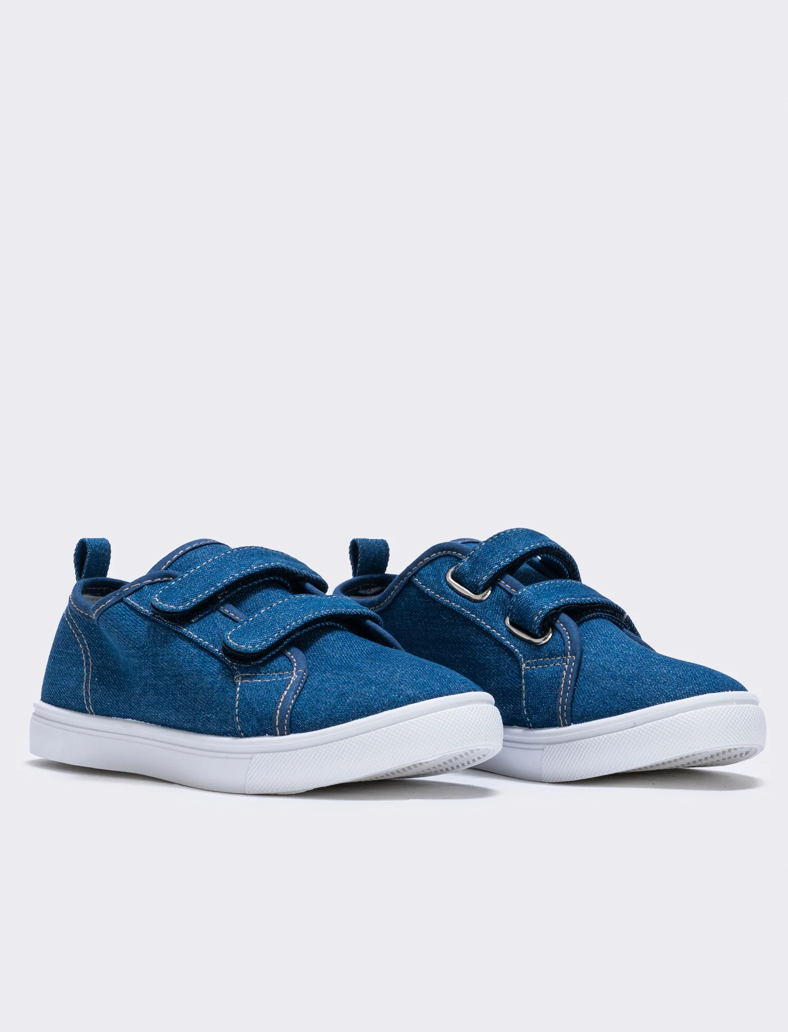 Scarpa in tela da bambino con strappi - Denim - Image 3