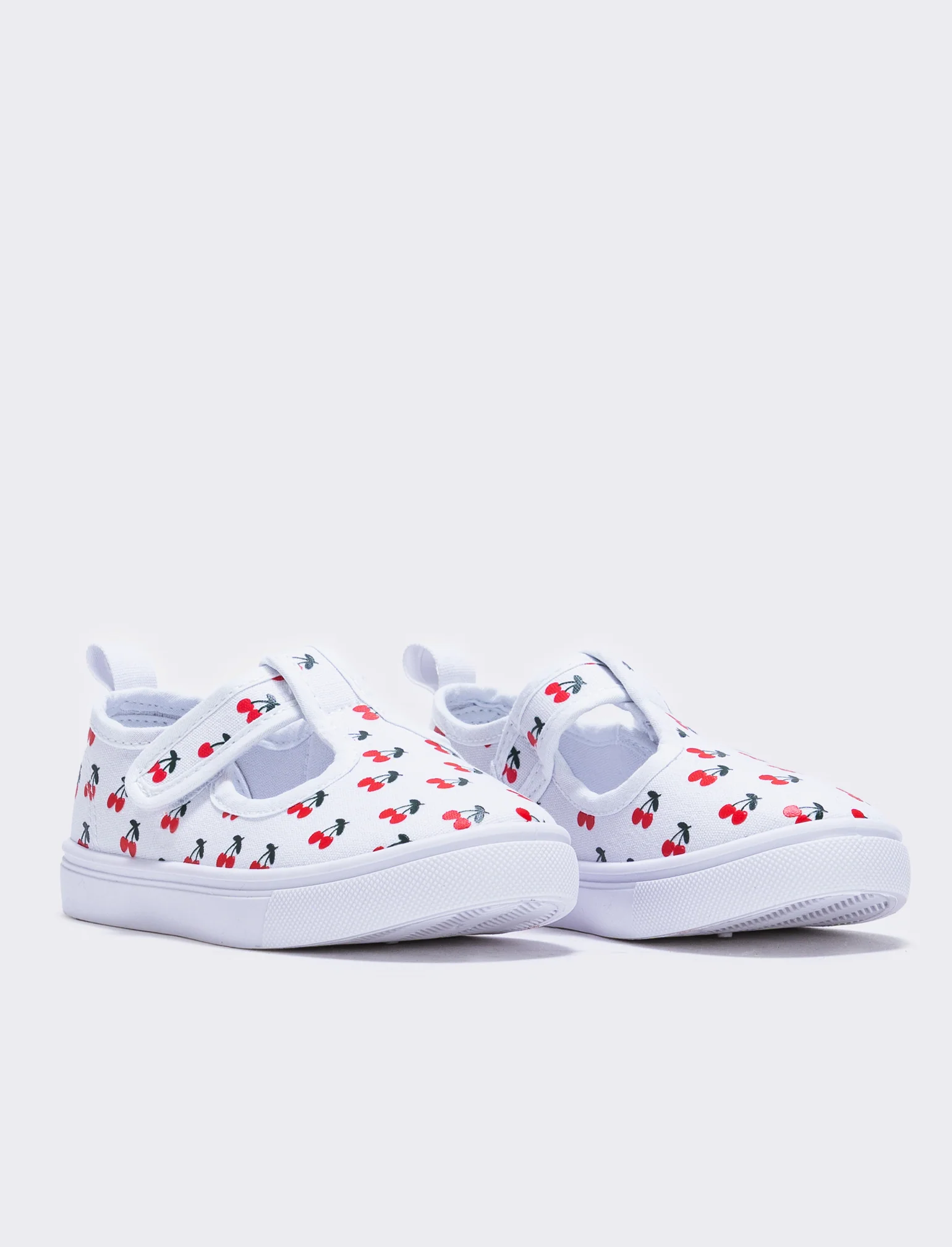 Scarpa rosa in tela con fragole per bambina - Bianco - Image 3