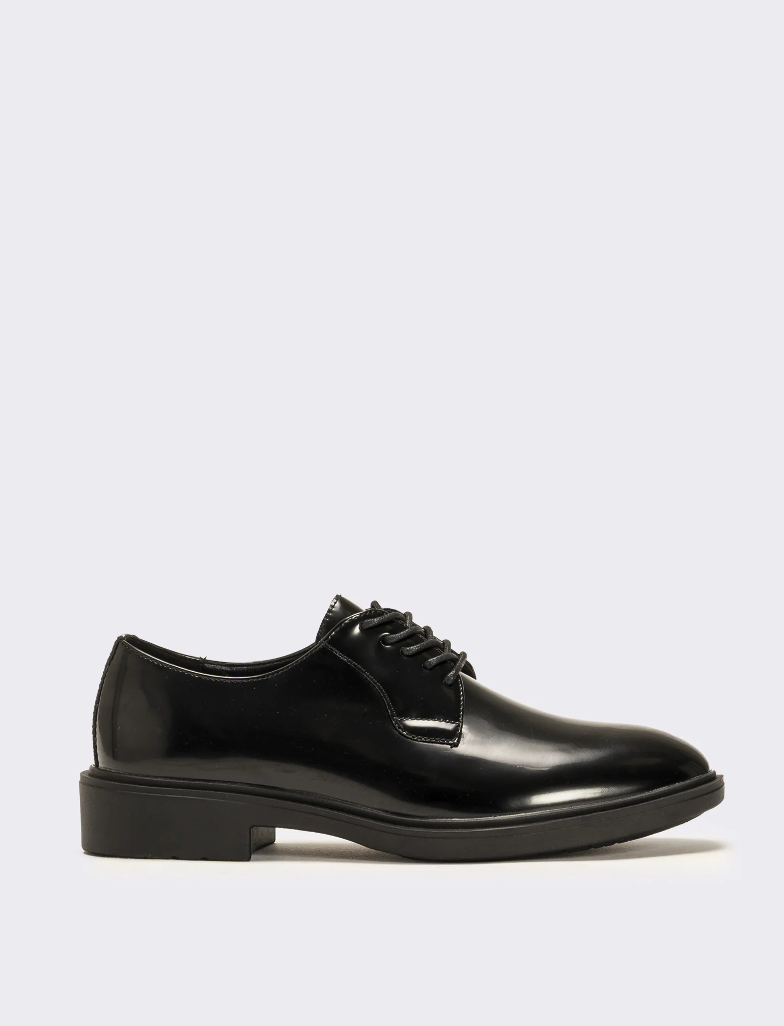 Scarpa stringata lucida da uomo - Nero
