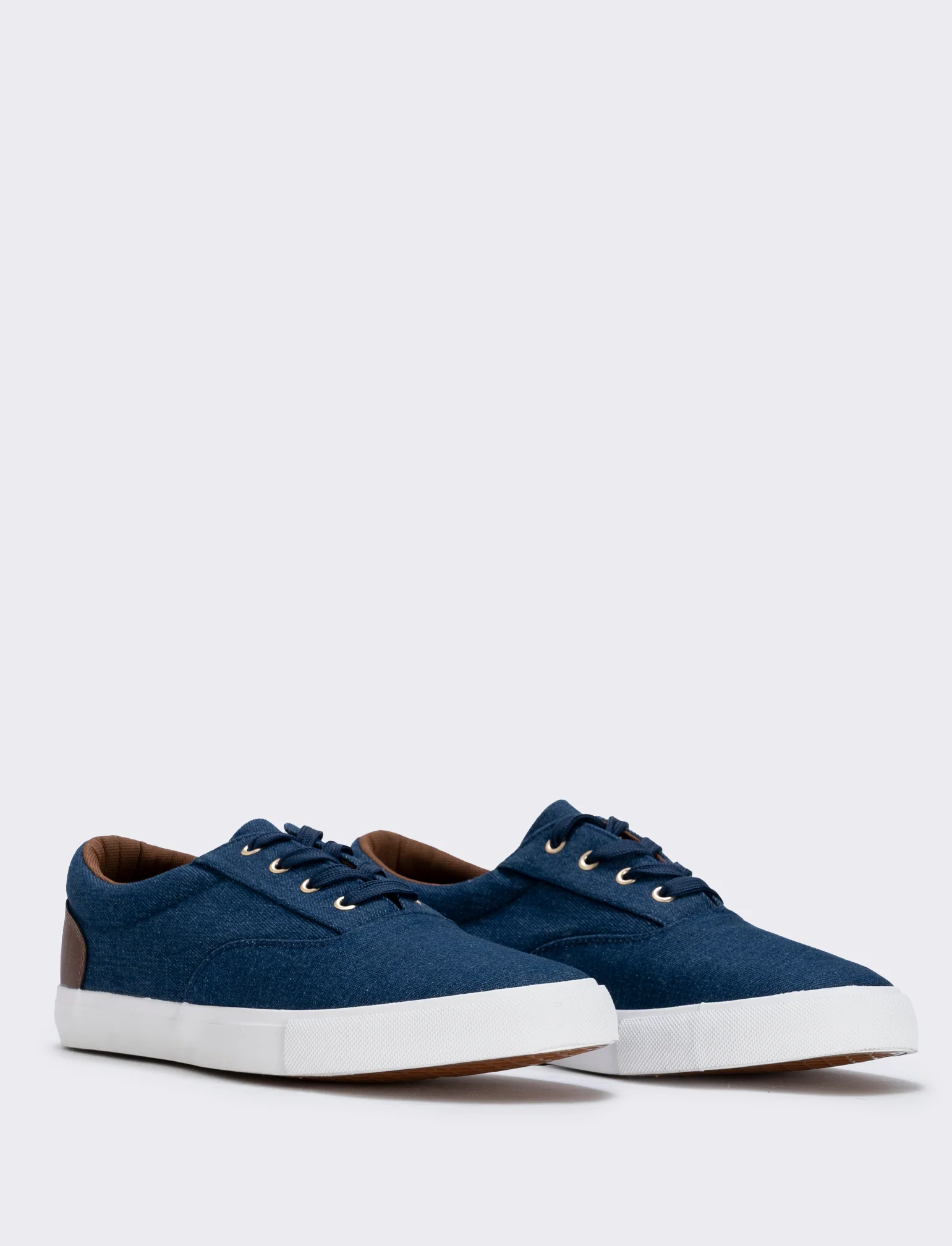 Scarpe stringate da uomo in tela colorate - Blu - Image 2