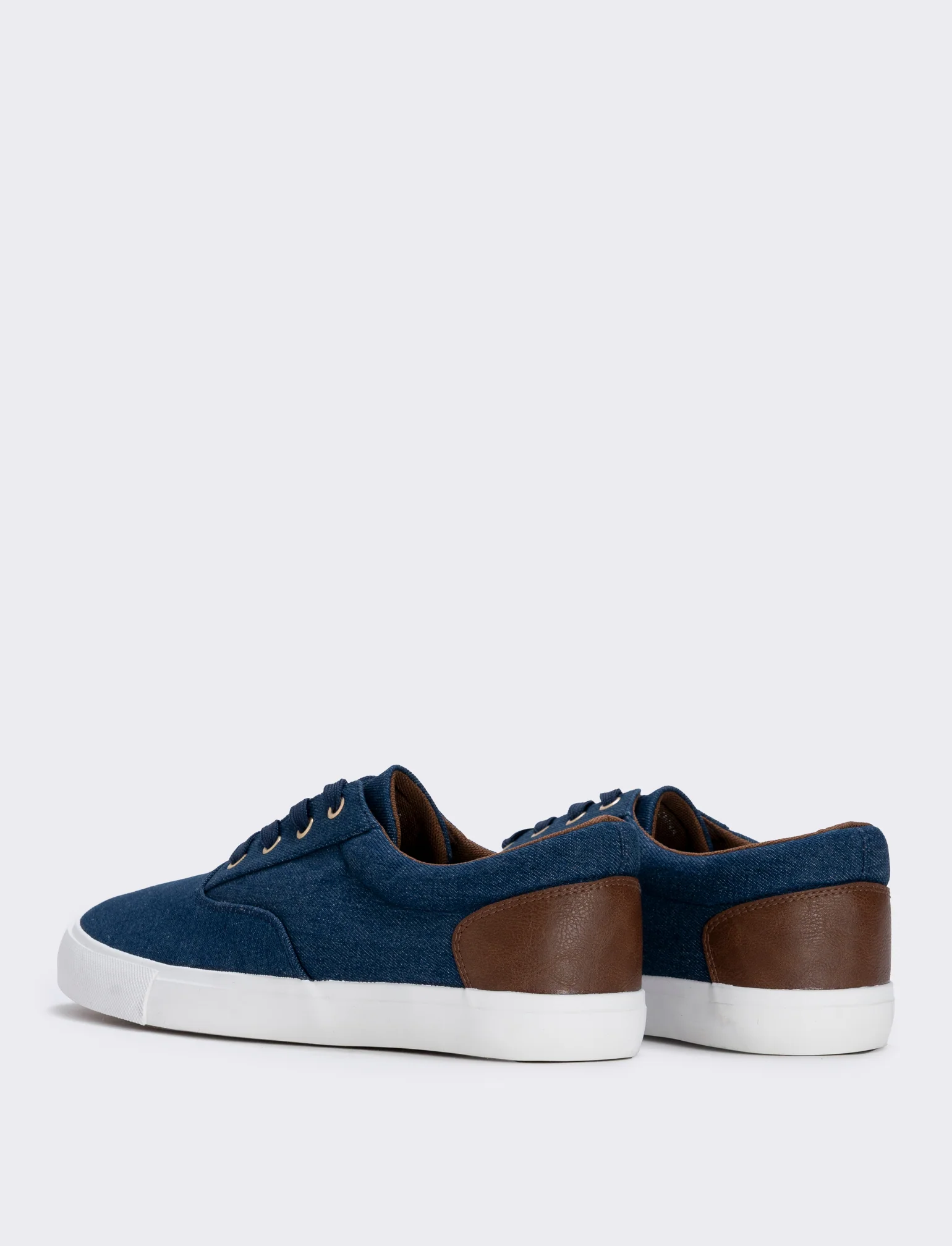 Scarpe stringate da uomo in tela colorate - Blu - Image 3