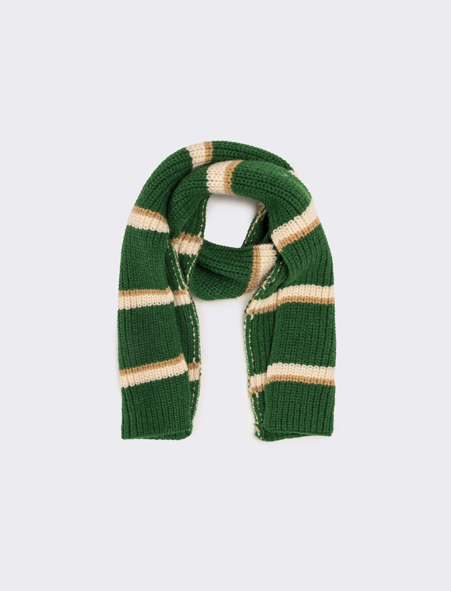 Sciarpa a righe in maglia bambino - Verde