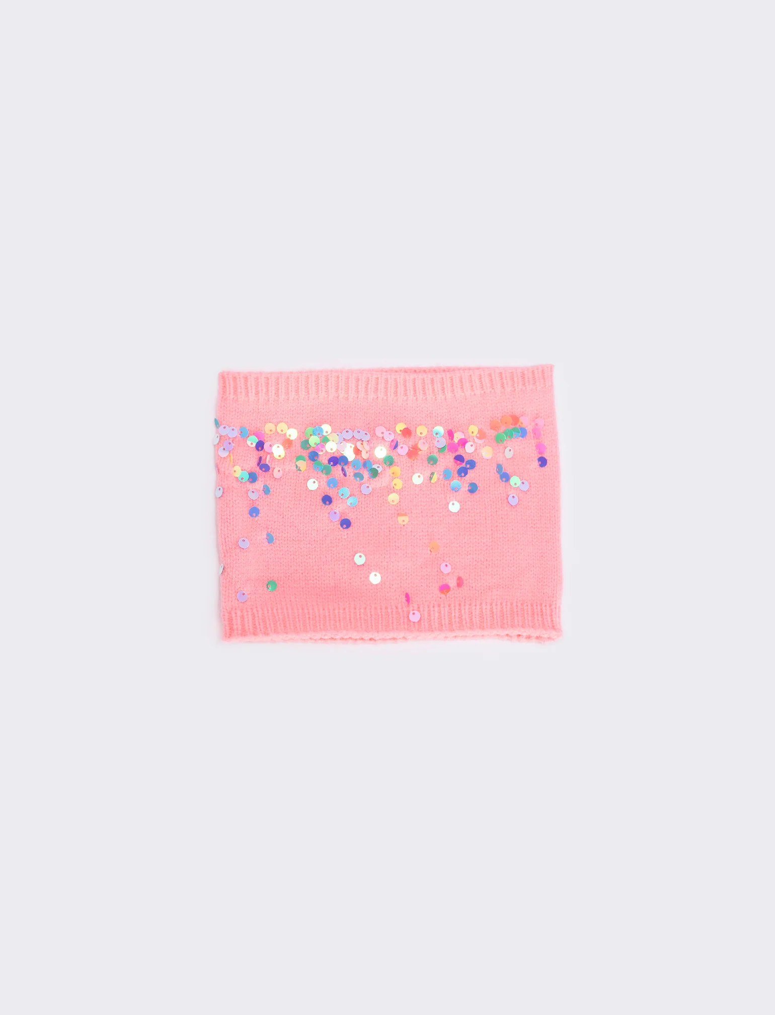 Sciarpa collo bambina con pailletes brillante - Fuxia