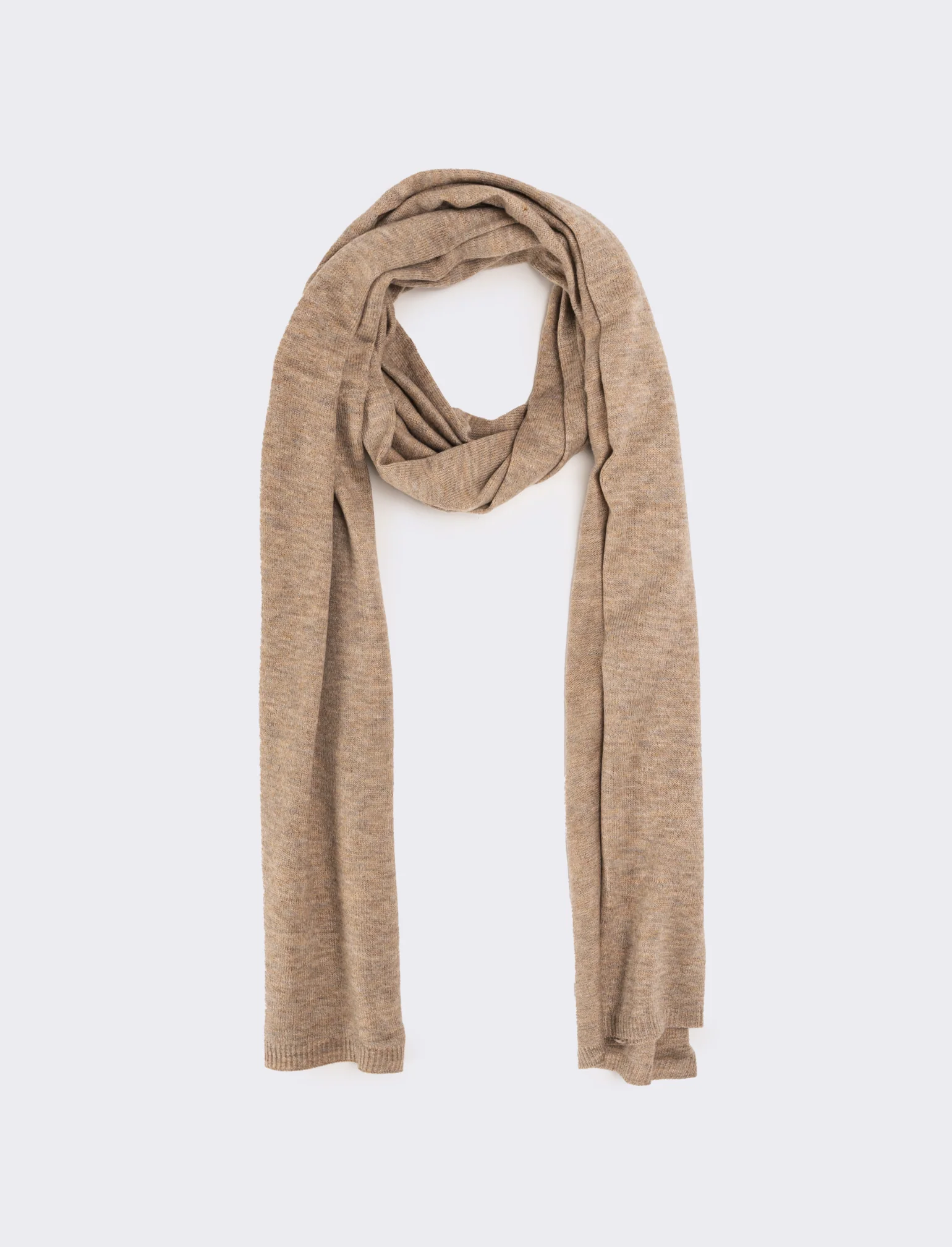 Sciarpa donna in maglia rasata - Beige