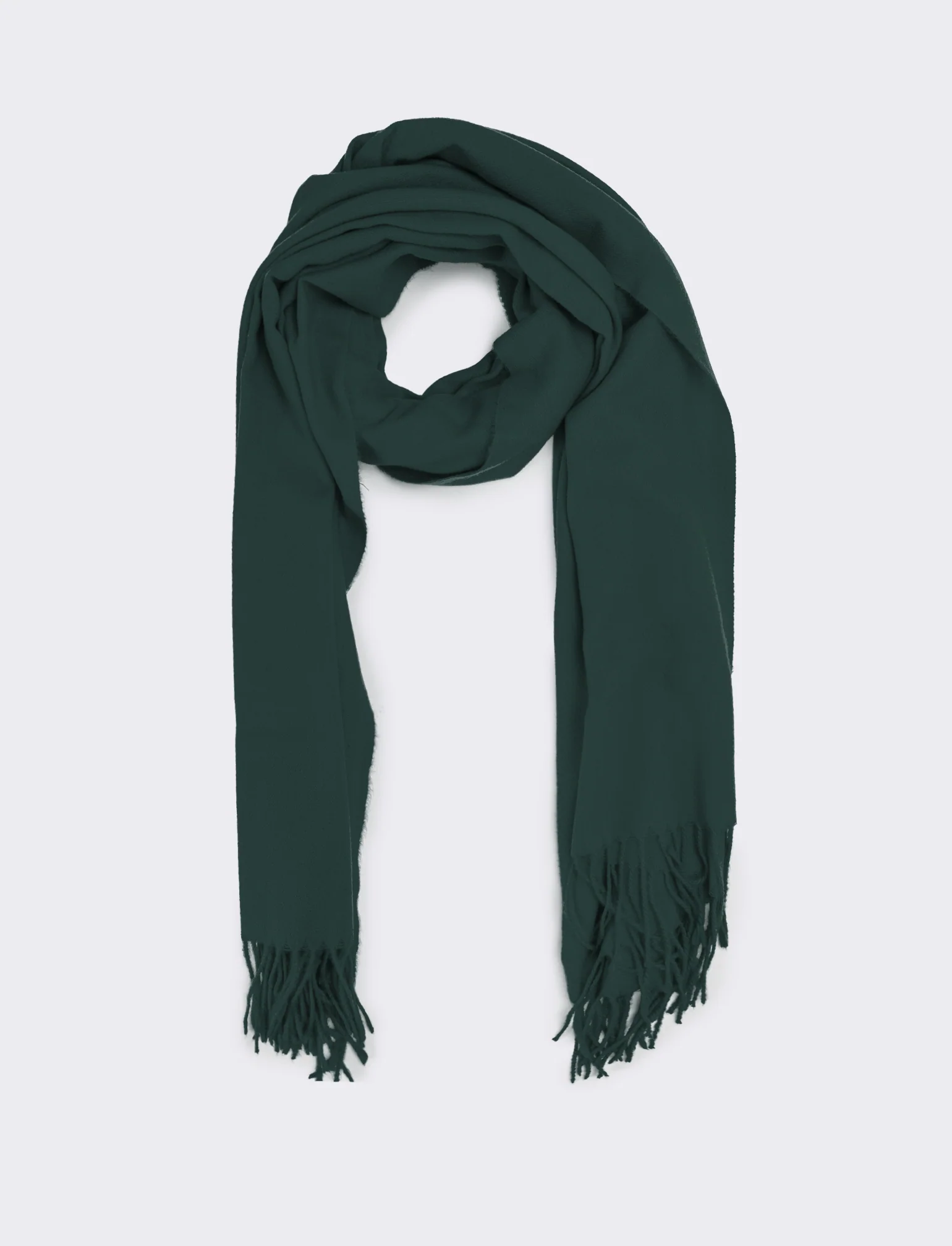 Sciarpa donna unito con frange - Verde petrolio