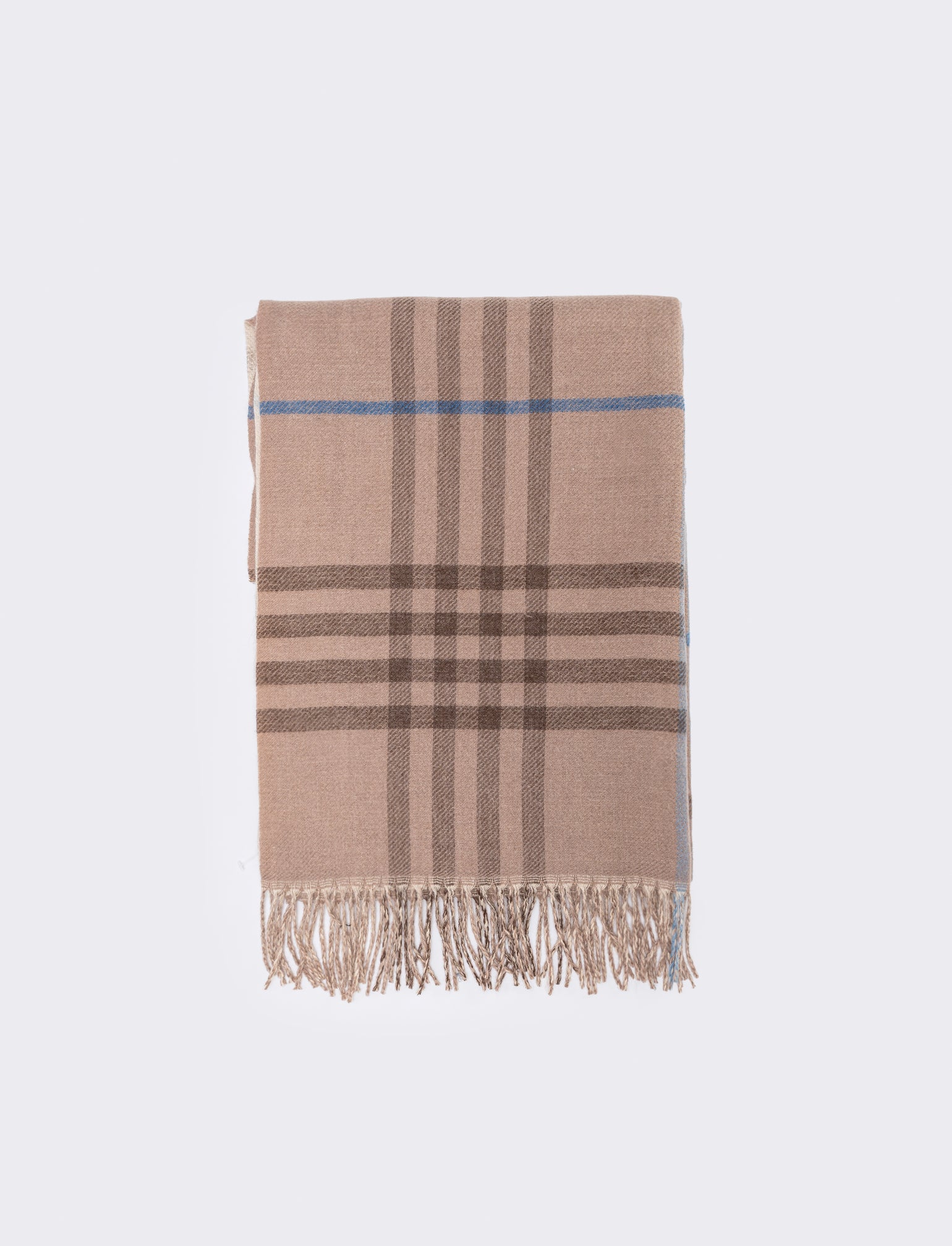Sciarpa double face con frange - Beige - Image 2