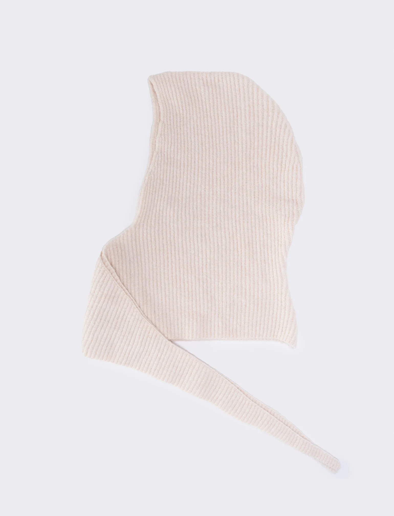 Sciarpa in maglia con cappuccio - Bianco sporco - Image 2