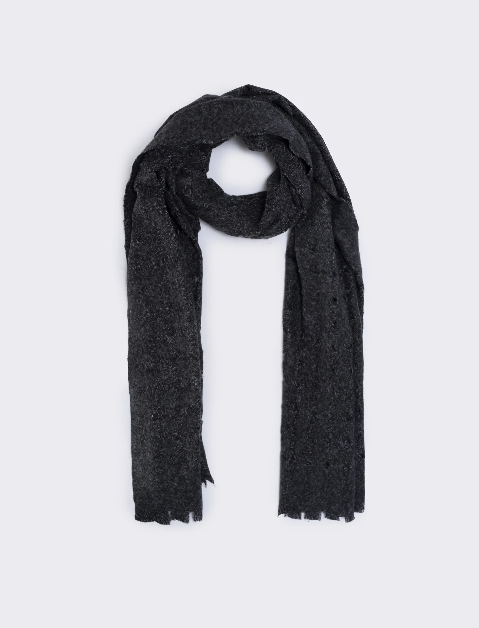 Sciarpa intrecciata bicolor donna - Nero