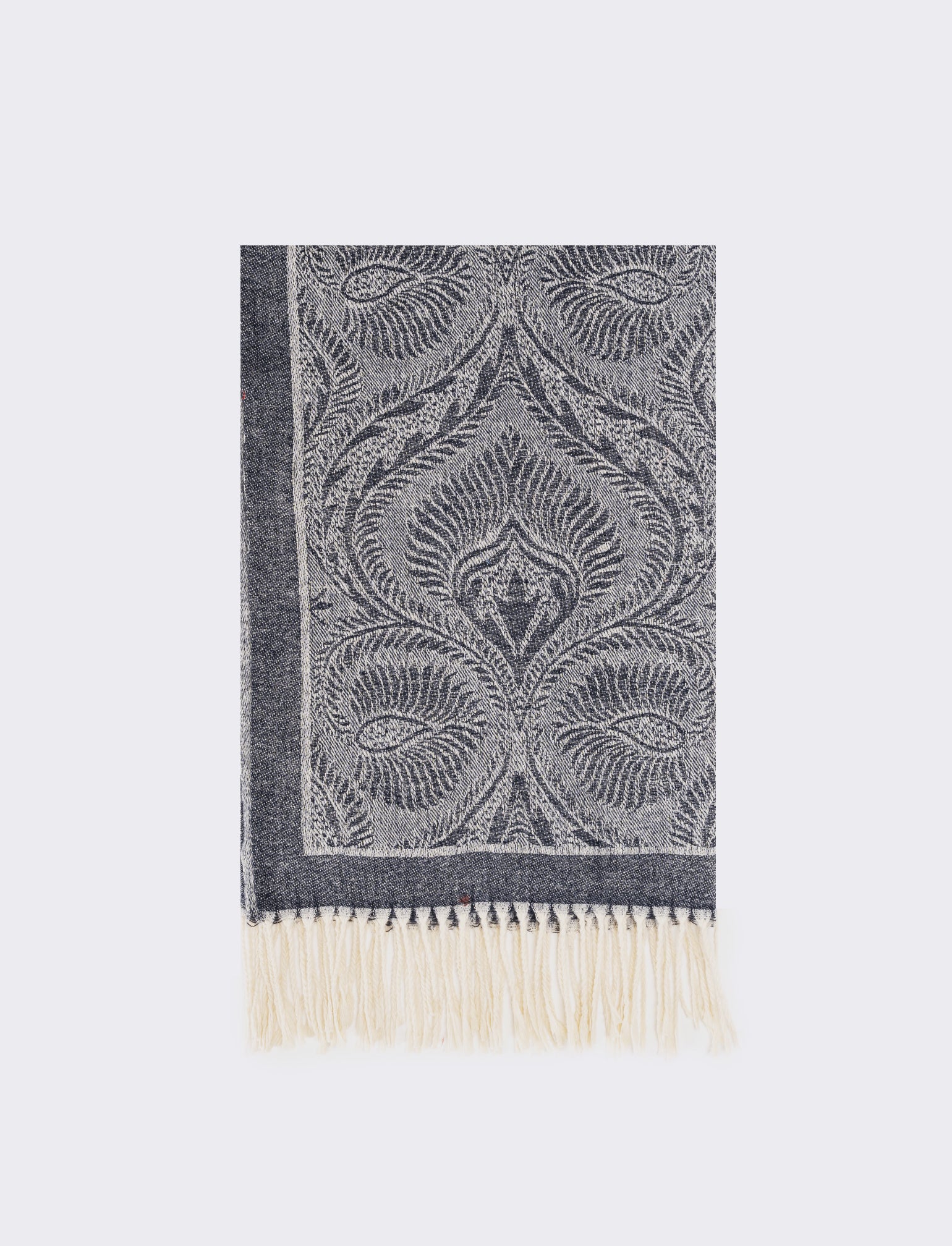 Sciarpa stampa paisley con frange - Blu - Image 2
