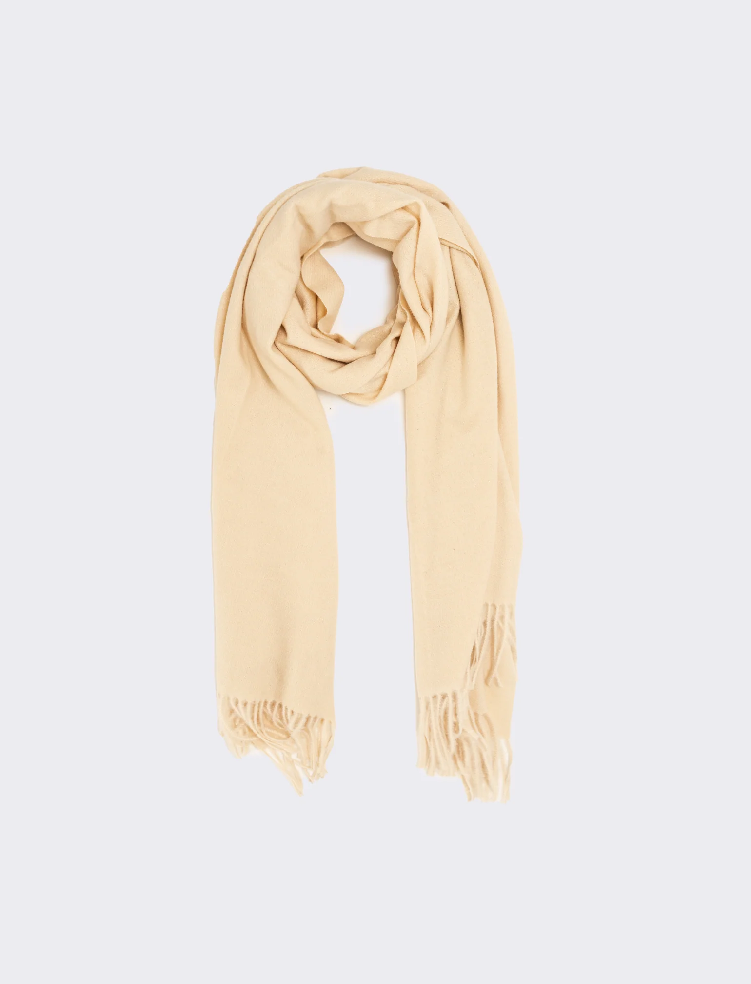Sciarpa unito con frange uomo - Beige