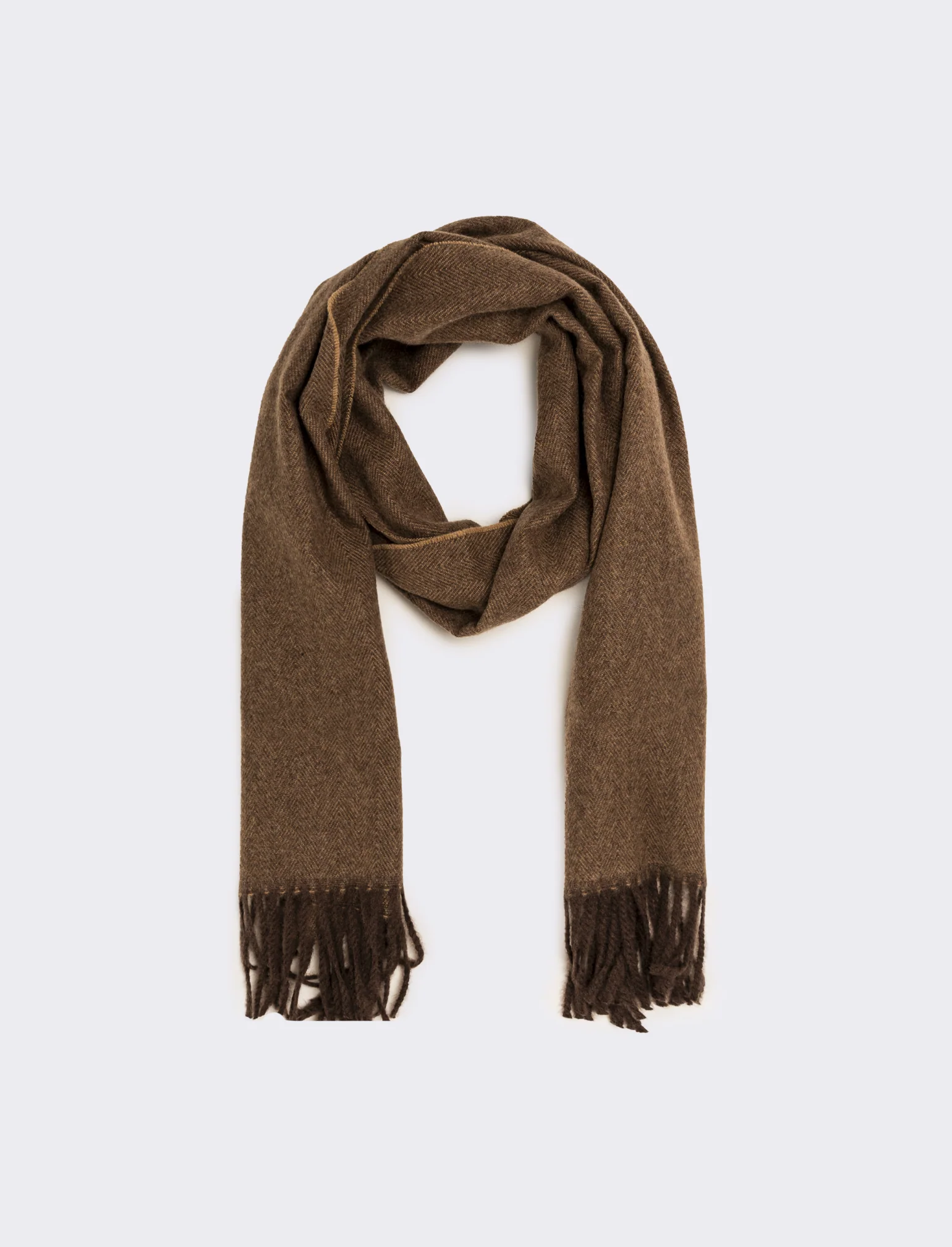 Sciarpa uomo basic con frange - Moro
