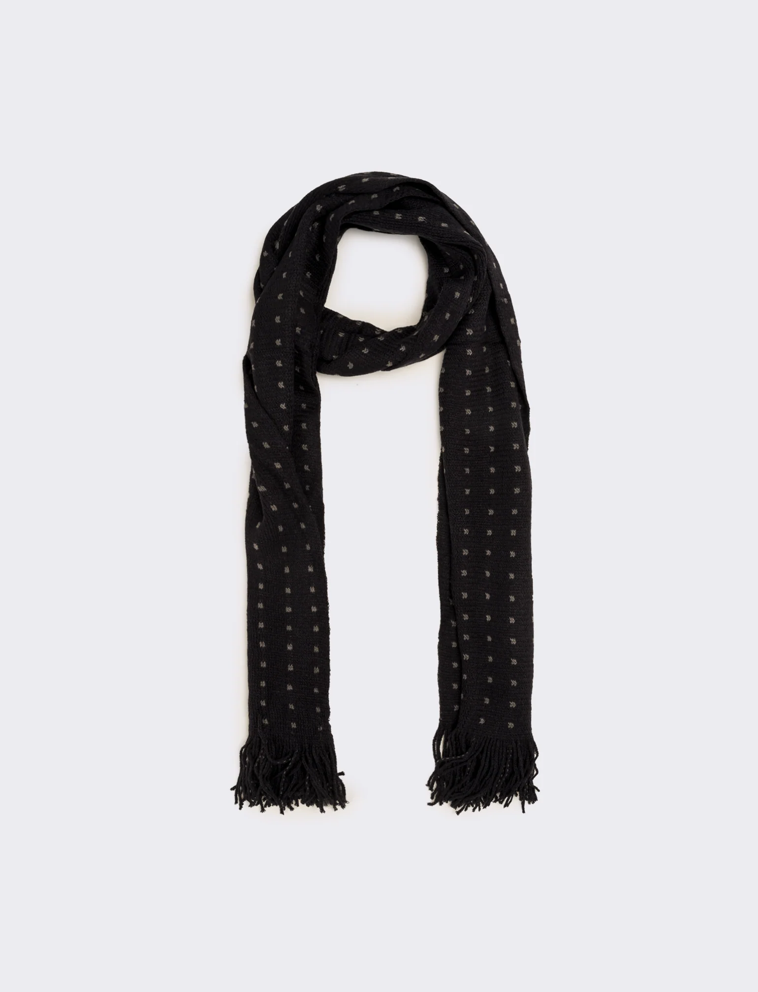 Sciarpa uomo pois con frange - Blu