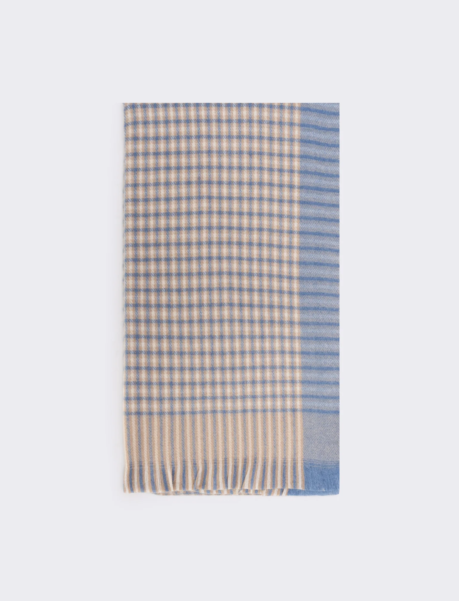 Sciarpa uomo quadri 180x70 - Bianco panna - Image 2