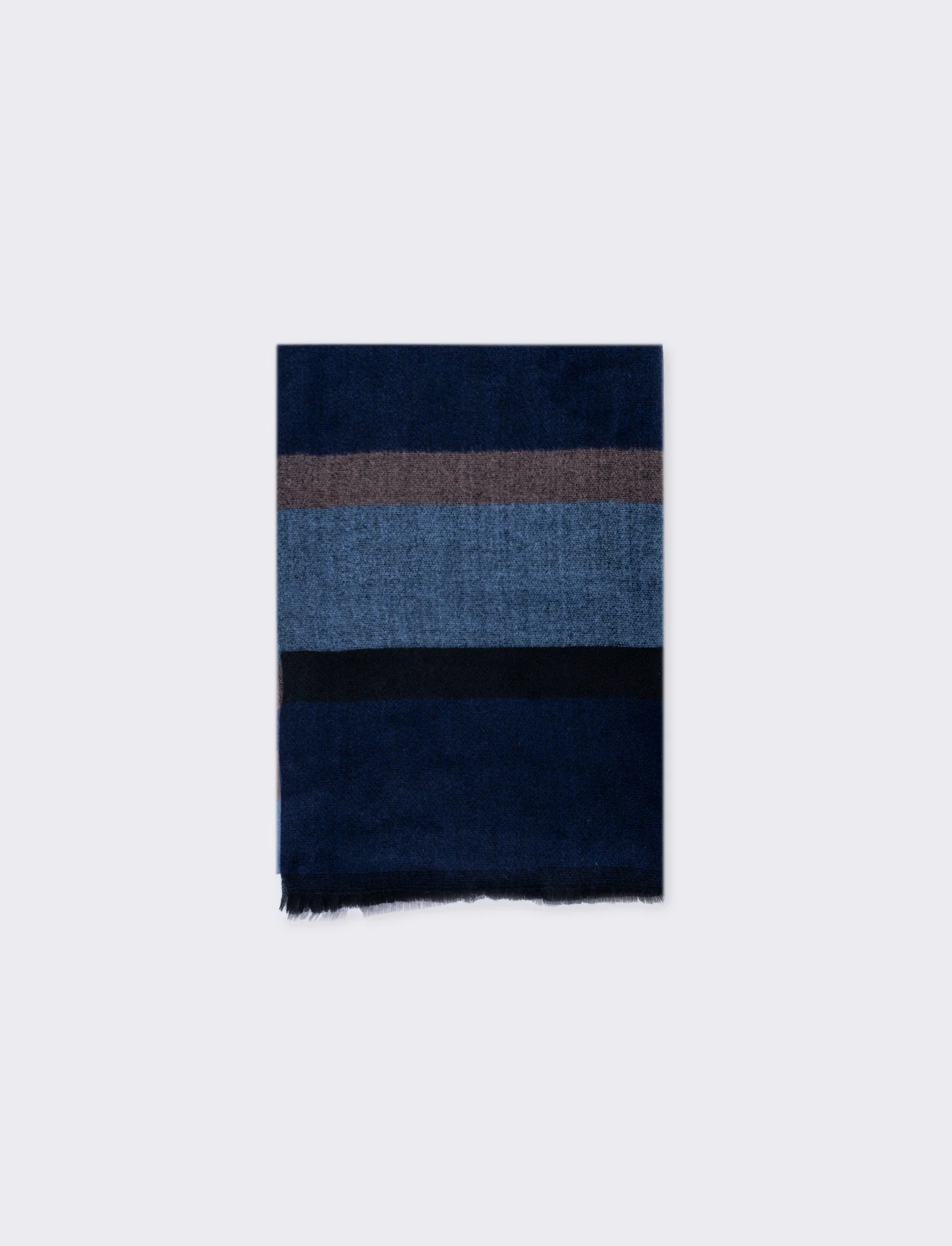 Sciarpa uomo righe con frange eleganti - Blu - Image 2