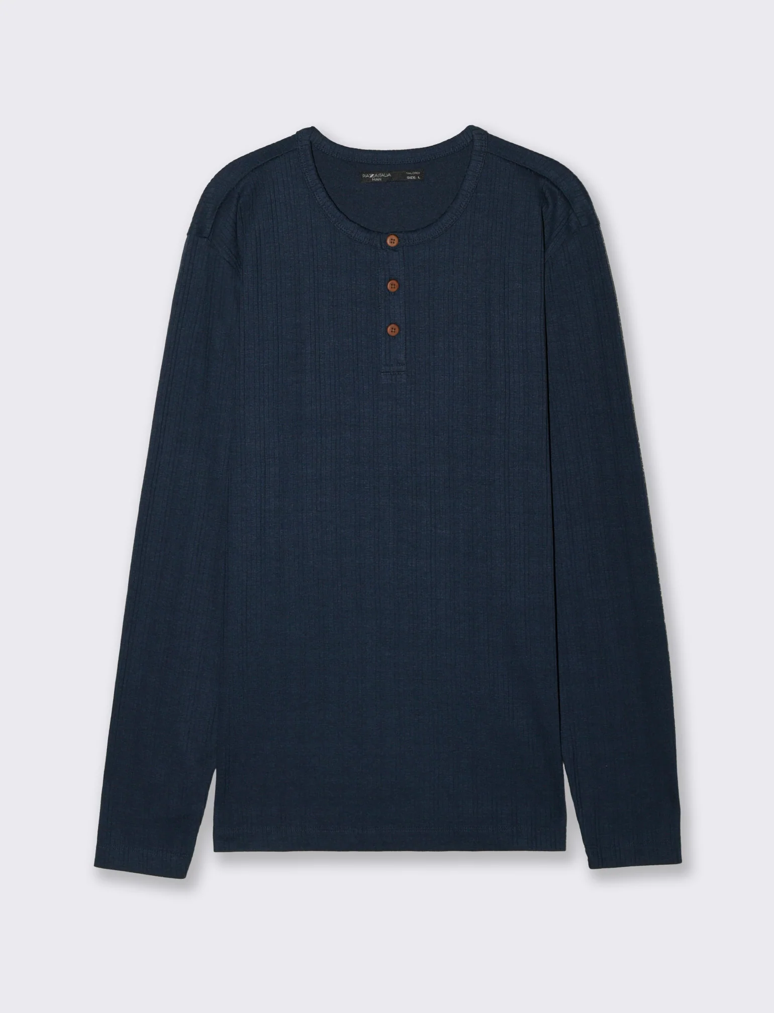 Serafino a Coste con Effetto Maglia - Blu