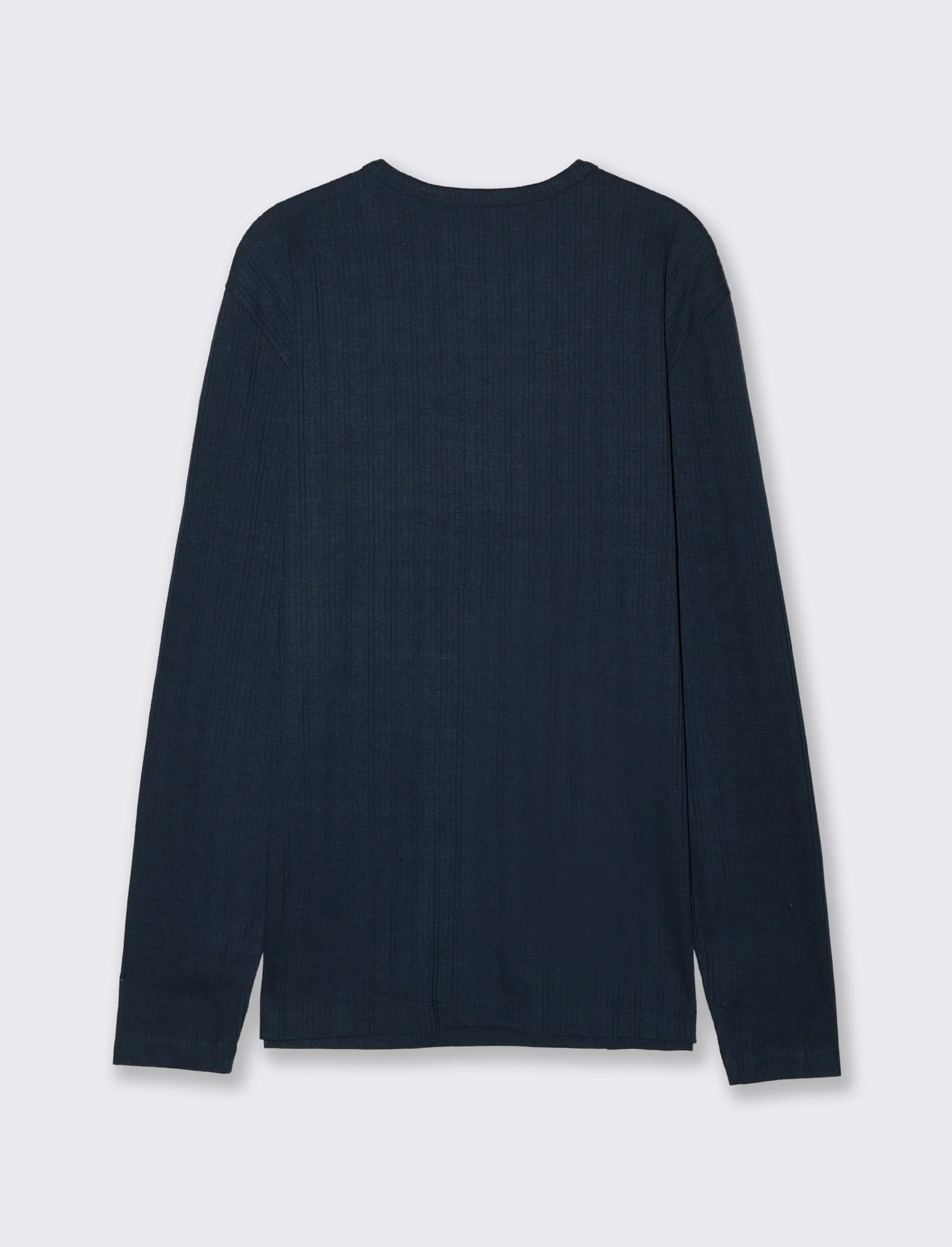 Serafino a Coste con Effetto Maglia - Blu - Image 2