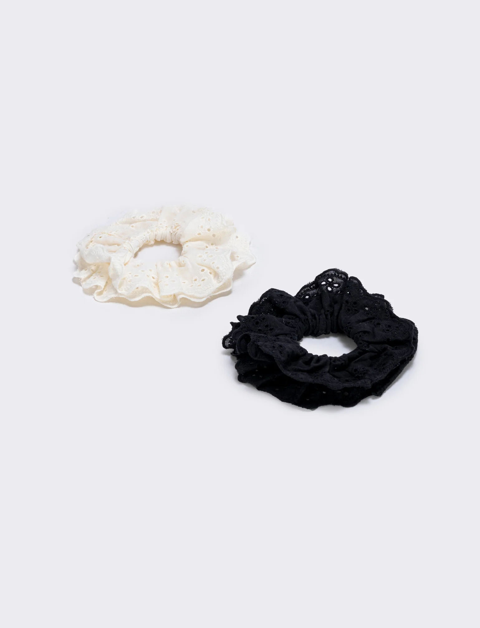Set 2 elastici in pizzo San Gallo - Nero - Image 2