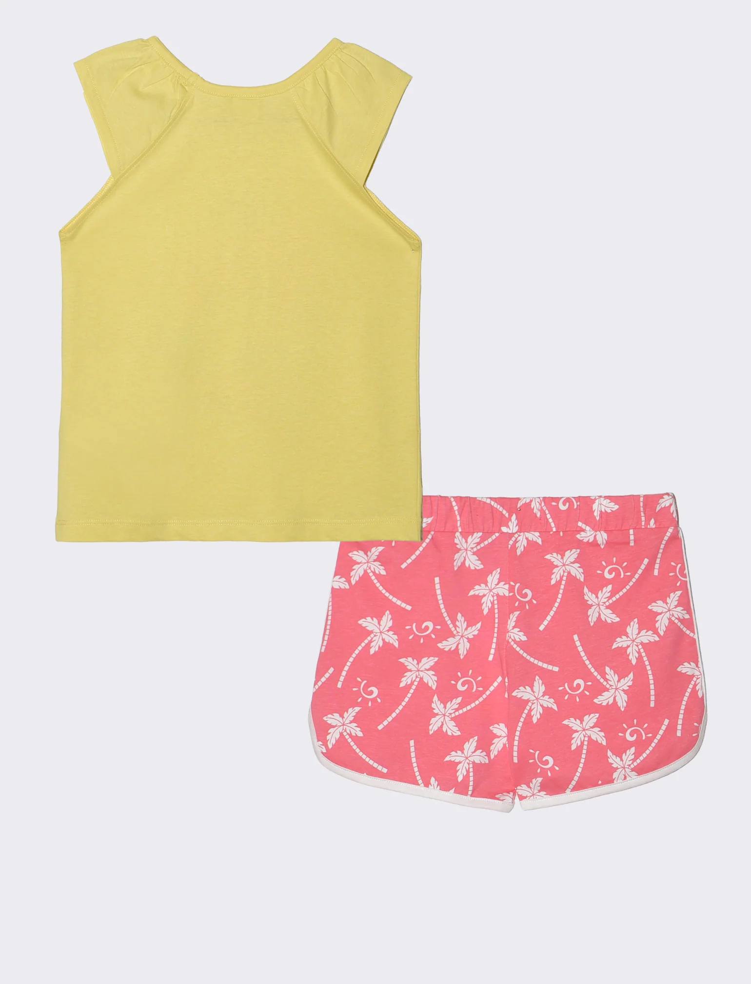 Set 2 pack canotta e shorts estivi bambina - Giallo - Image 2