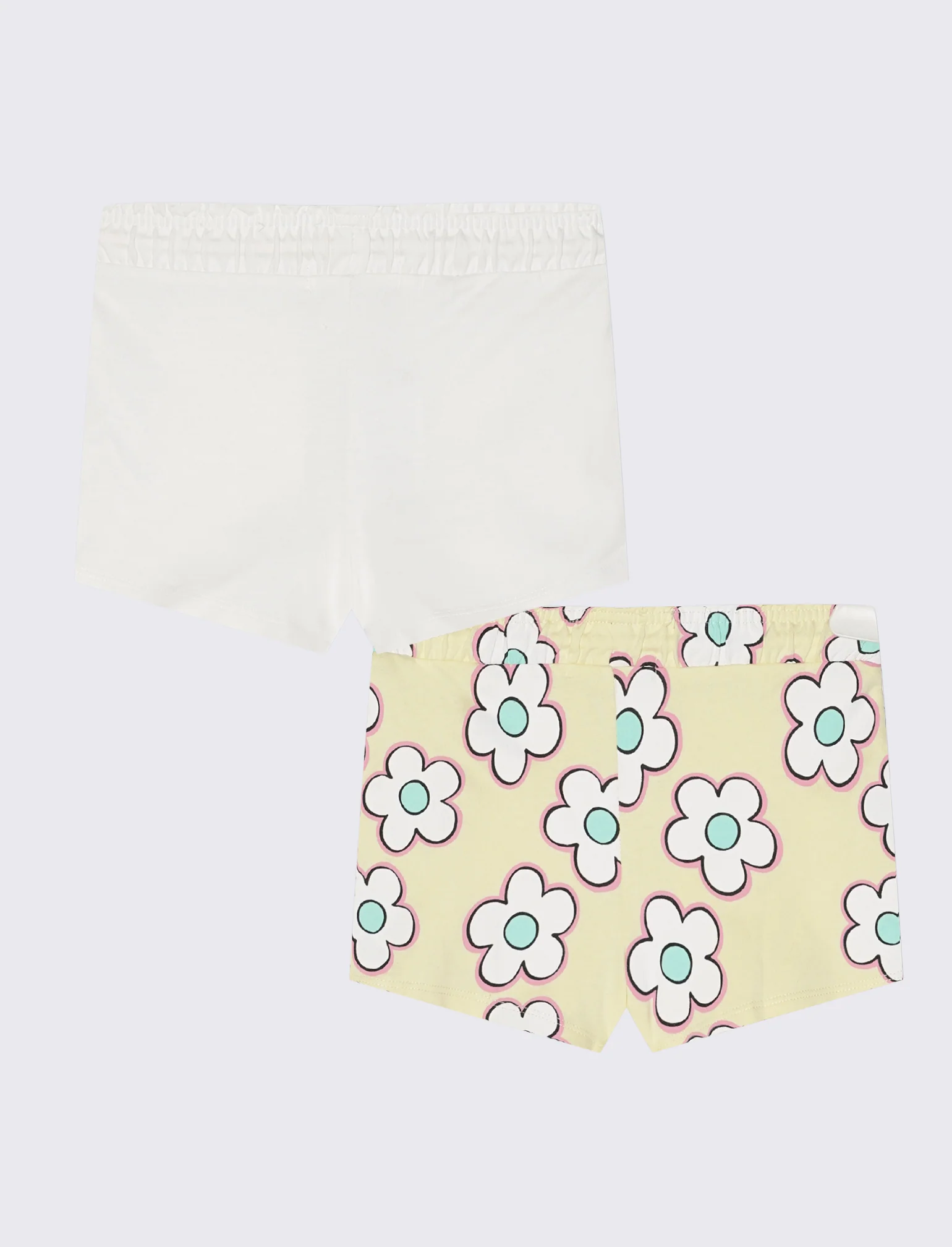 Set 2 pack shorts in french terry uniti e stampati - Giallo - Image 2