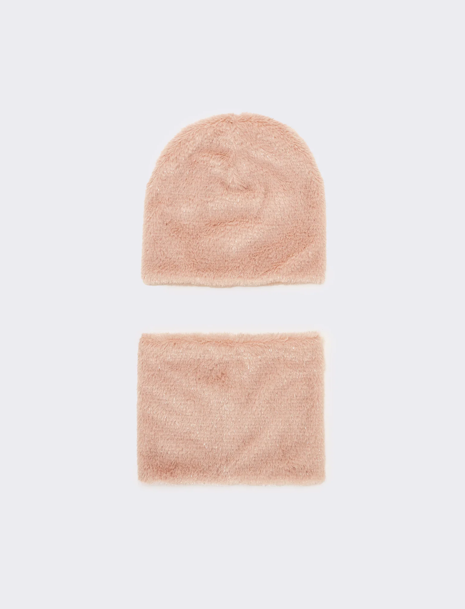 Set bambina collo cuffia acrilico - Rosa