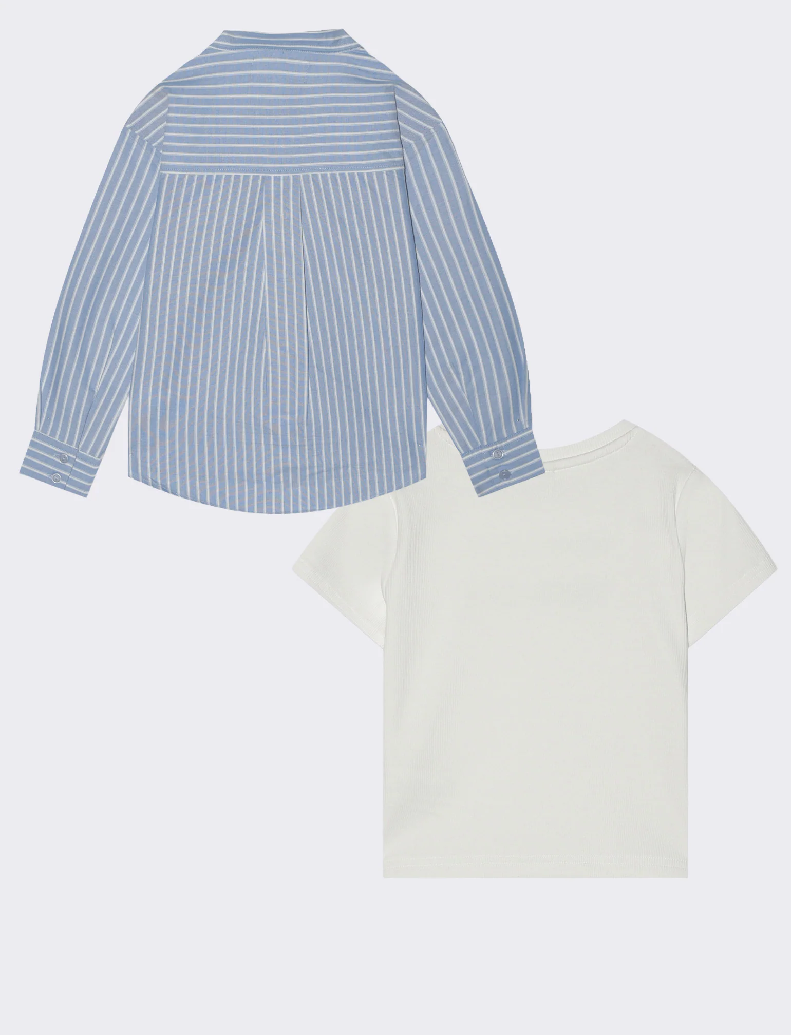 Set camicia e t-shirt slim cropped - Righe - Image 3