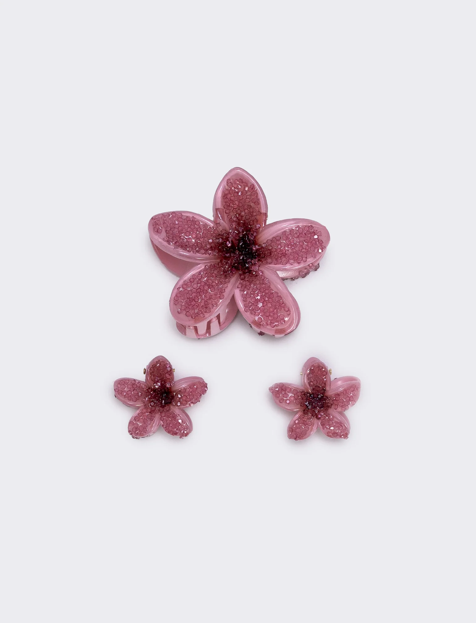 Set di 3 pinze fiore effetto zucchero - Rosa