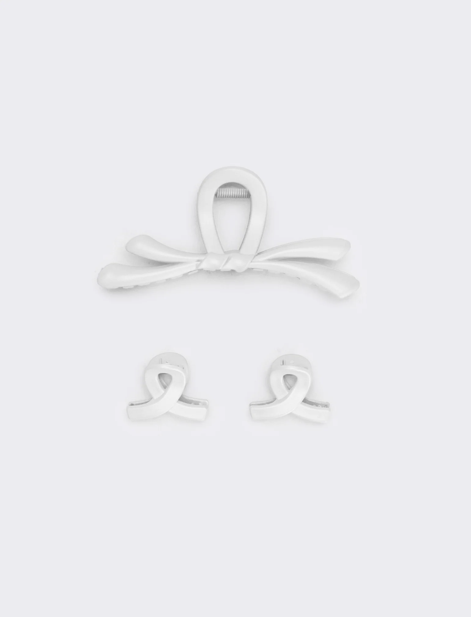 Set di 3 pinze opache fiocco - Bianco
